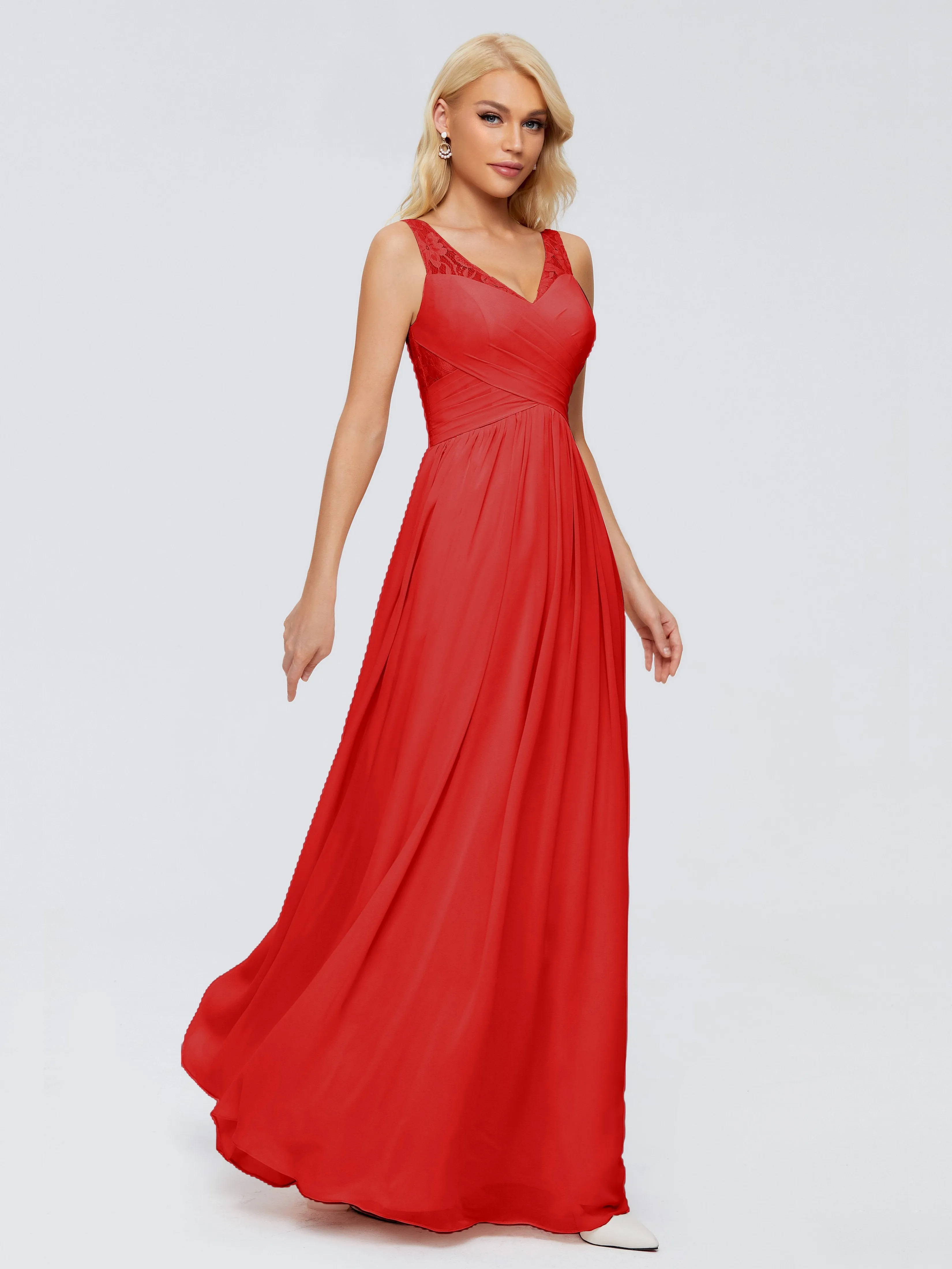 Kayla Gorgeous Straps Lace Chiffon Bridesmaid Dresses