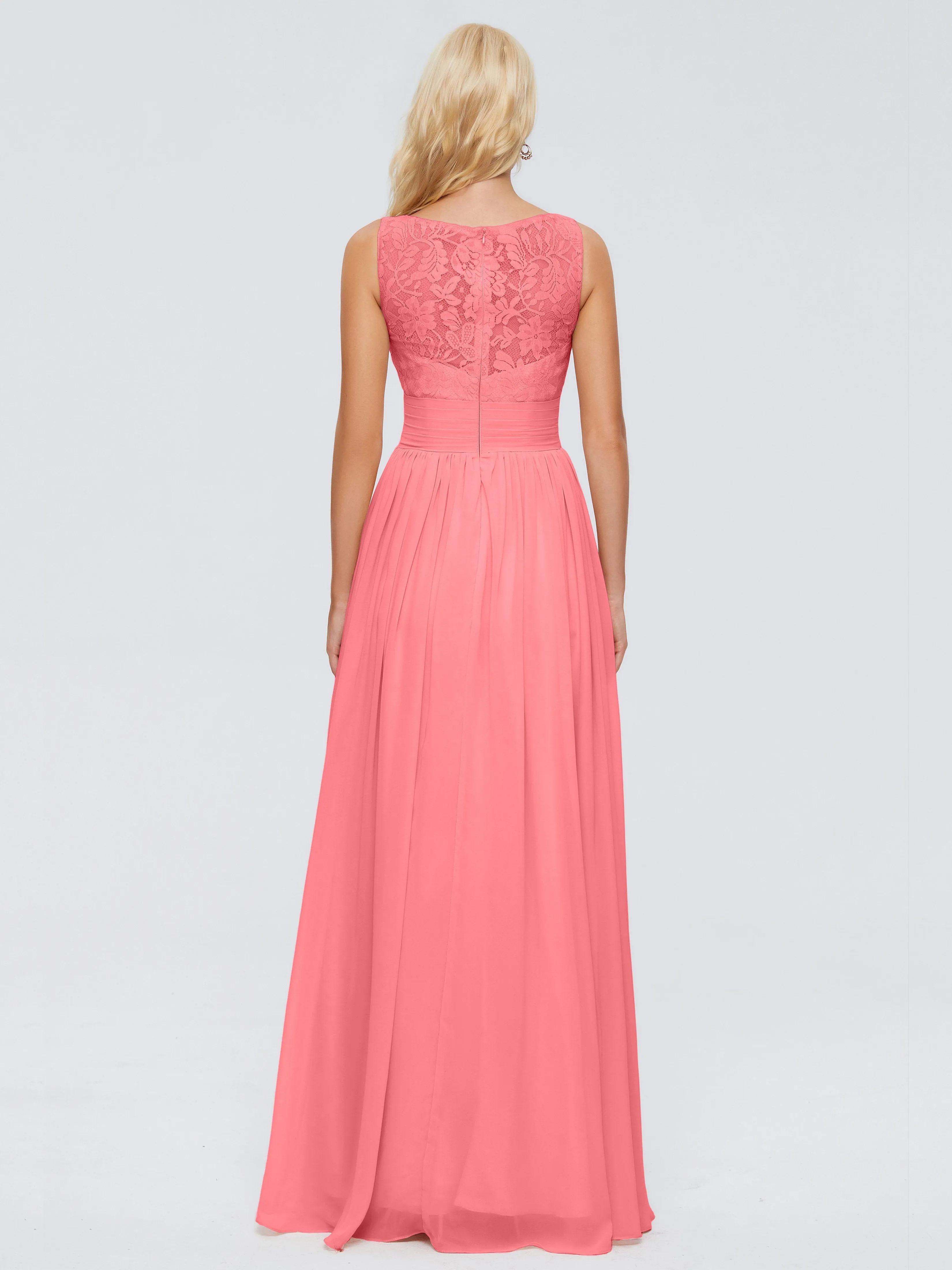 Kayla Gorgeous Straps Lace Chiffon Bridesmaid Dresses