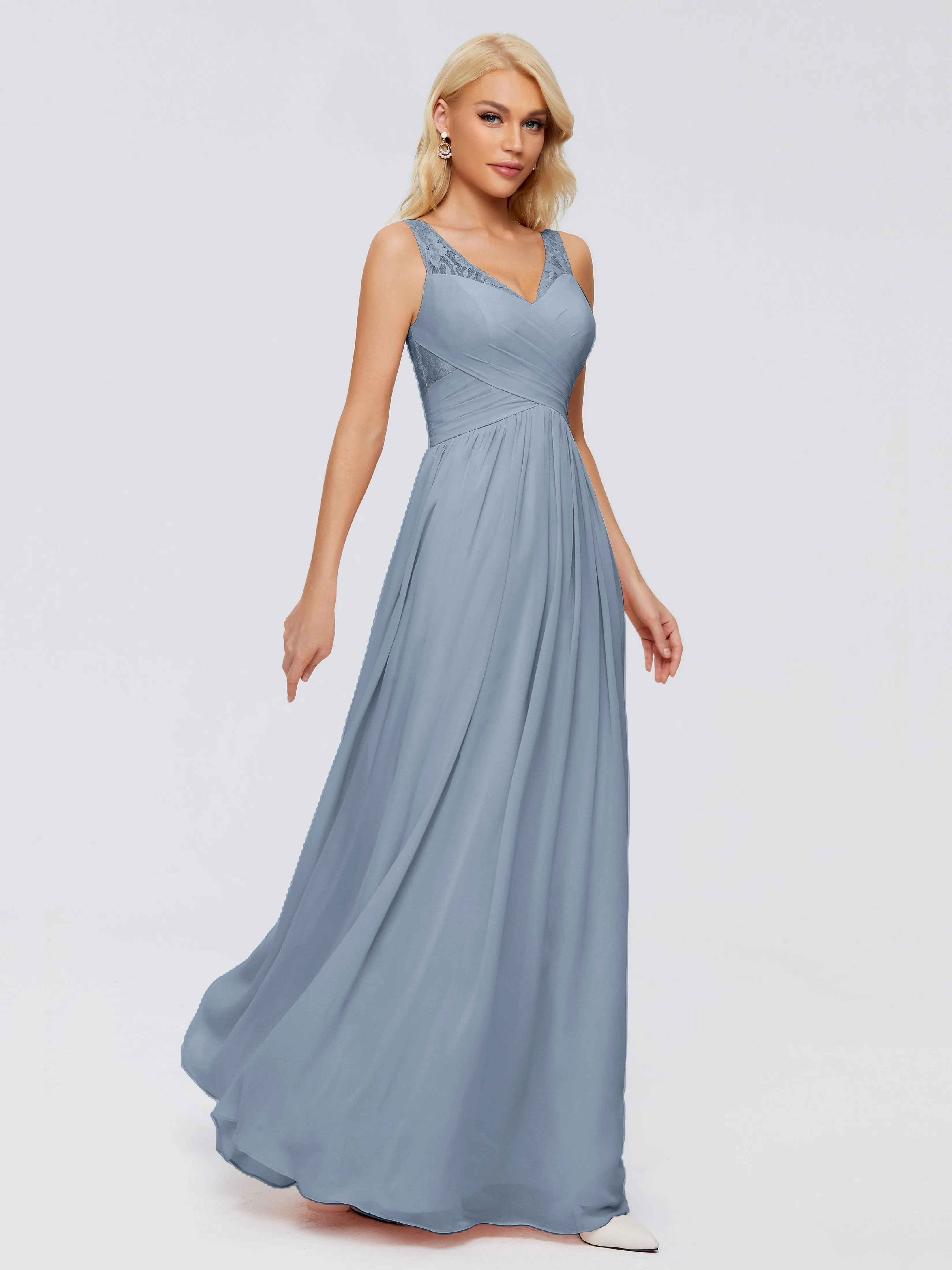 Kayla Gorgeous Straps Lace Chiffon Bridesmaid Dresses