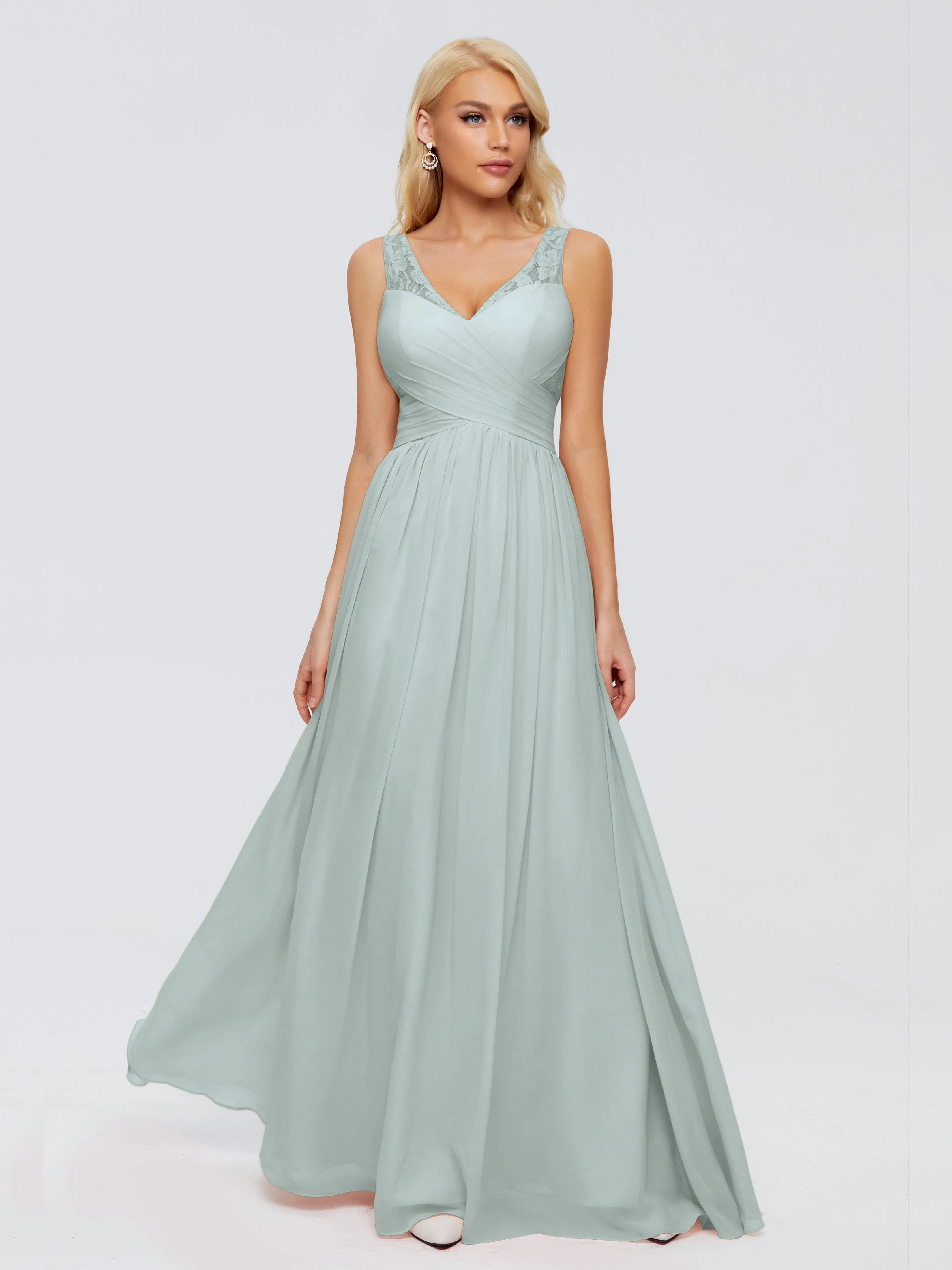 Kayla Gorgeous Straps Lace Chiffon Bridesmaid Dresses