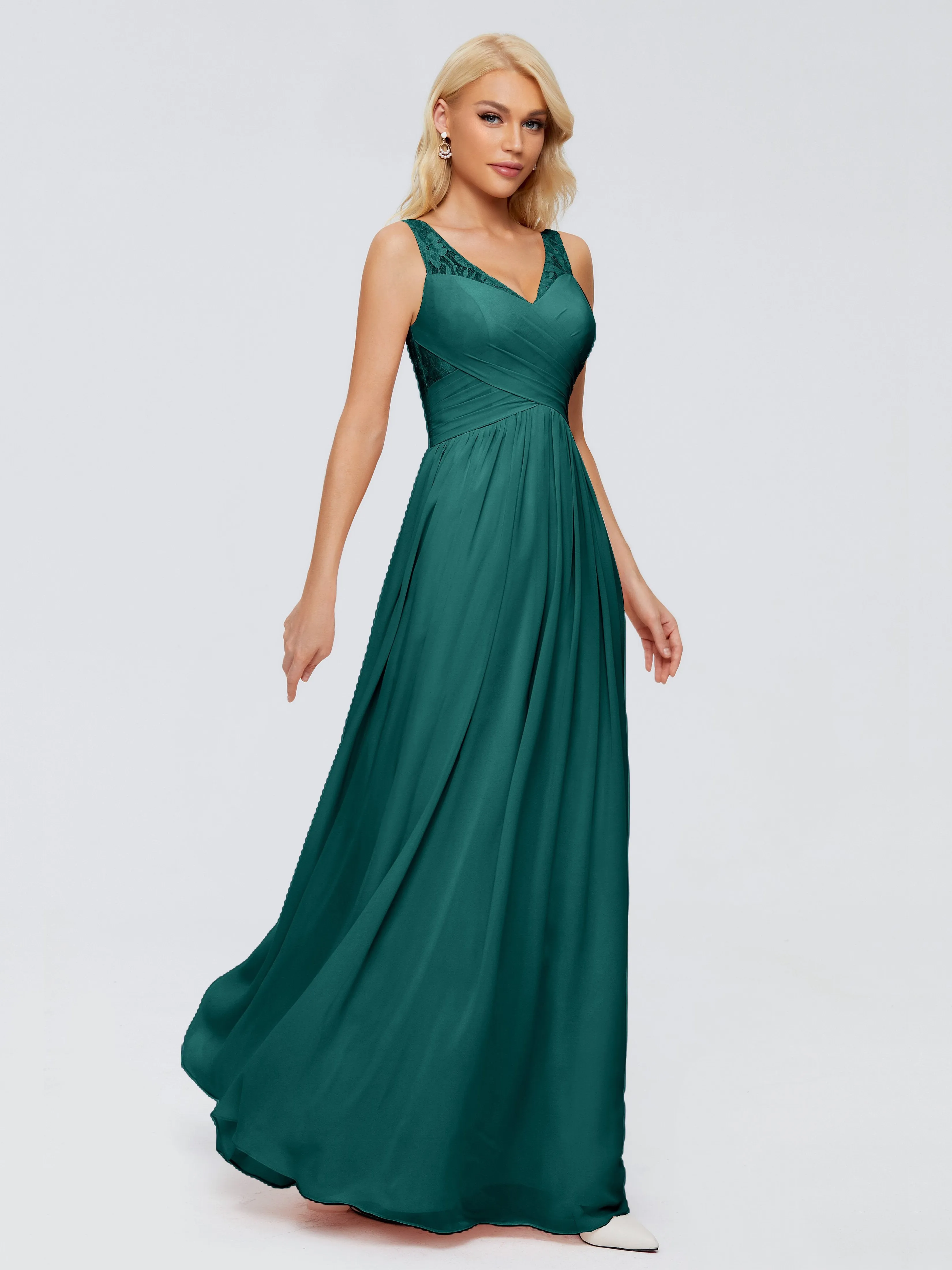 Kayla Gorgeous Straps Lace Chiffon Bridesmaid Dresses