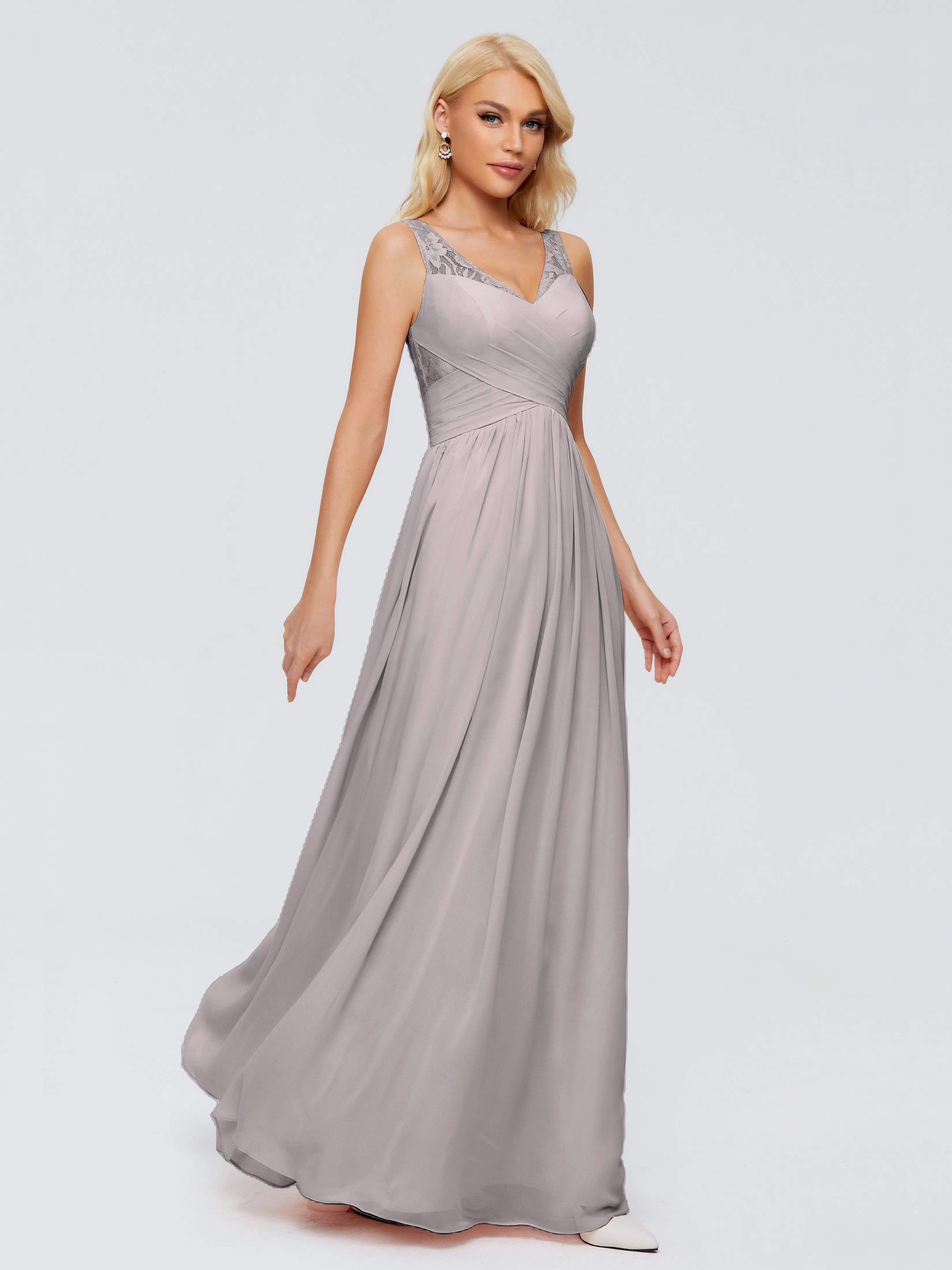 Kayla Gorgeous Straps Lace Chiffon Bridesmaid Dresses