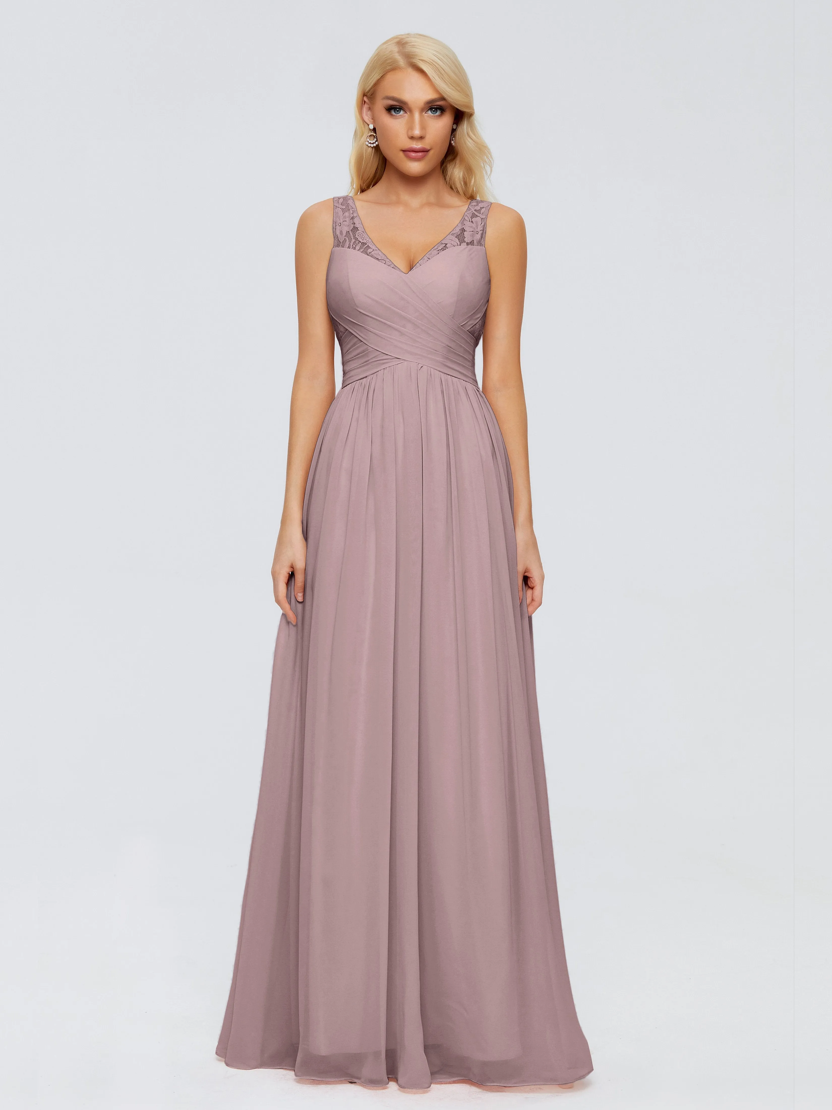 Kayla Gorgeous Straps Lace Chiffon Bridesmaid Dresses