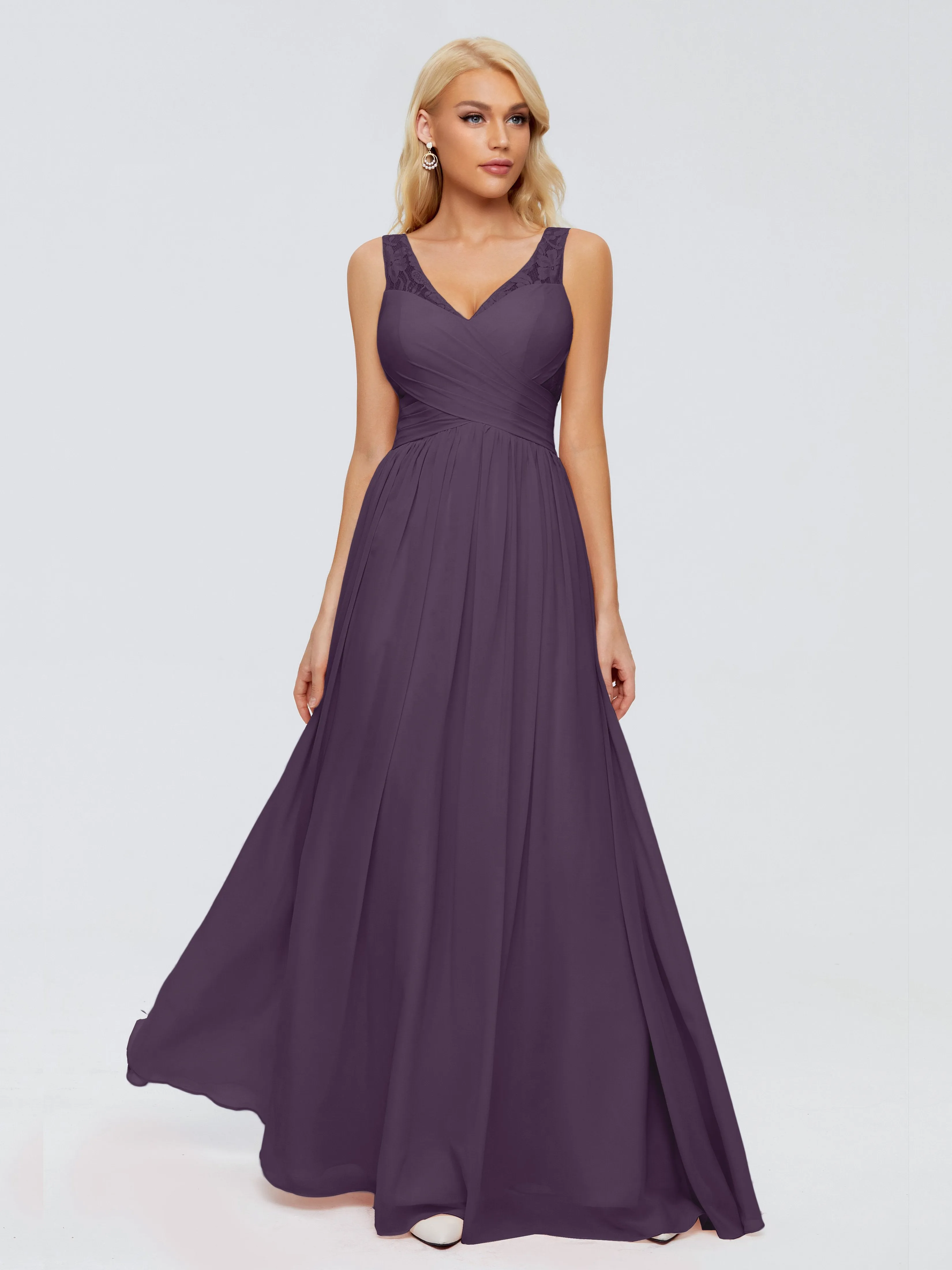 Kayla Gorgeous Straps Lace Chiffon Bridesmaid Dresses