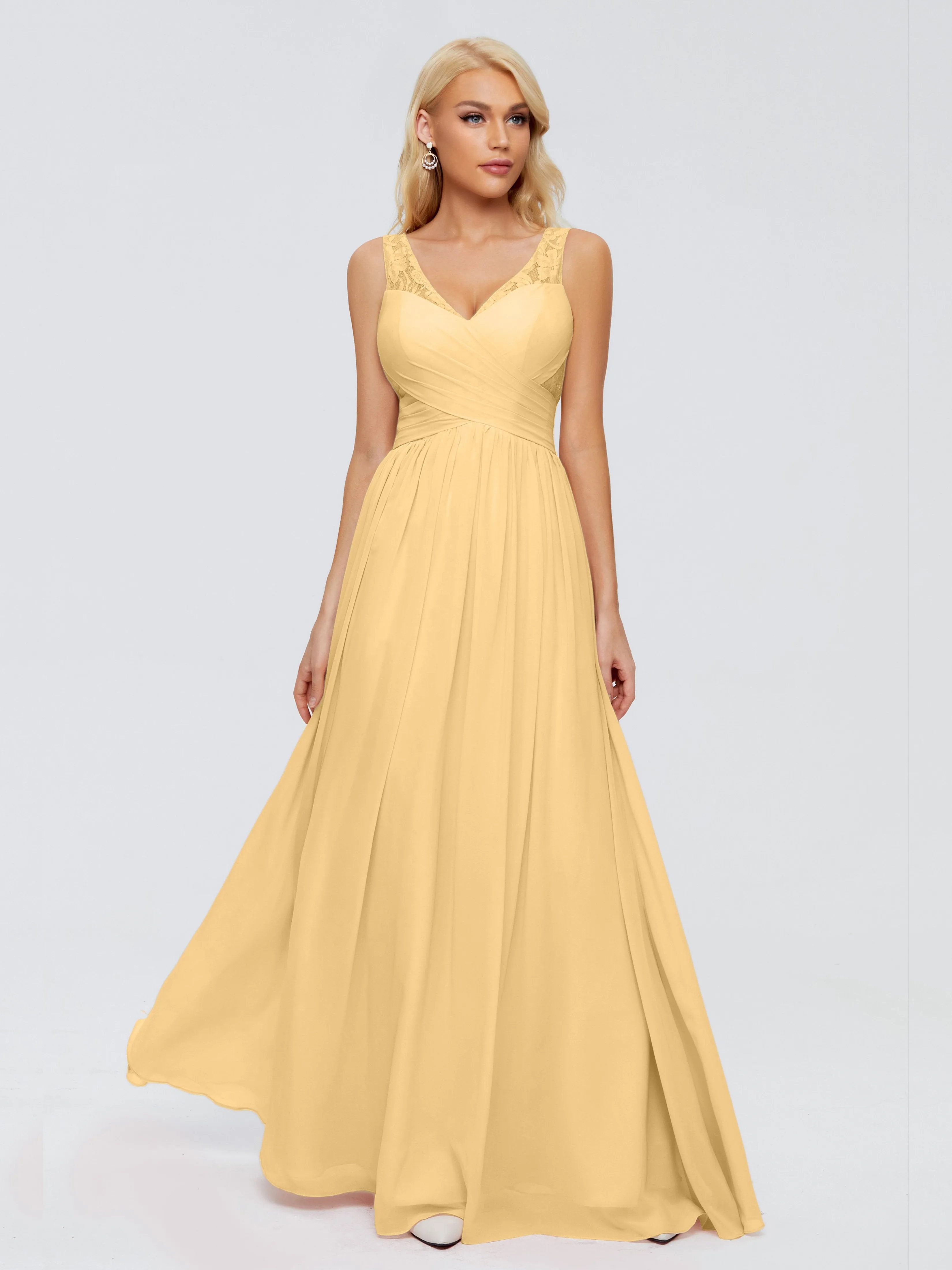 Kayla Gorgeous Straps Lace Chiffon Bridesmaid Dresses