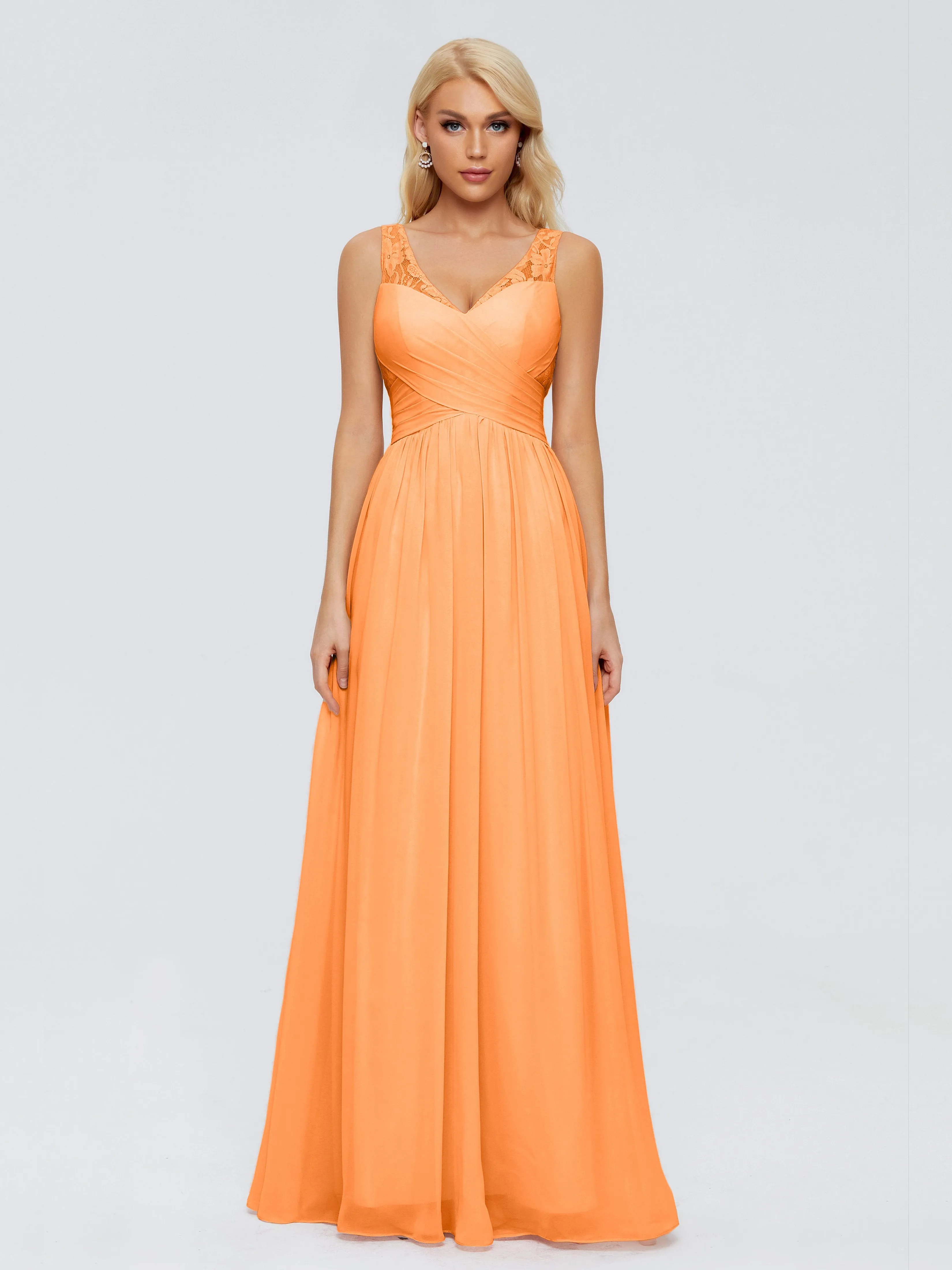 Kayla Gorgeous Straps Lace Chiffon Bridesmaid Dresses