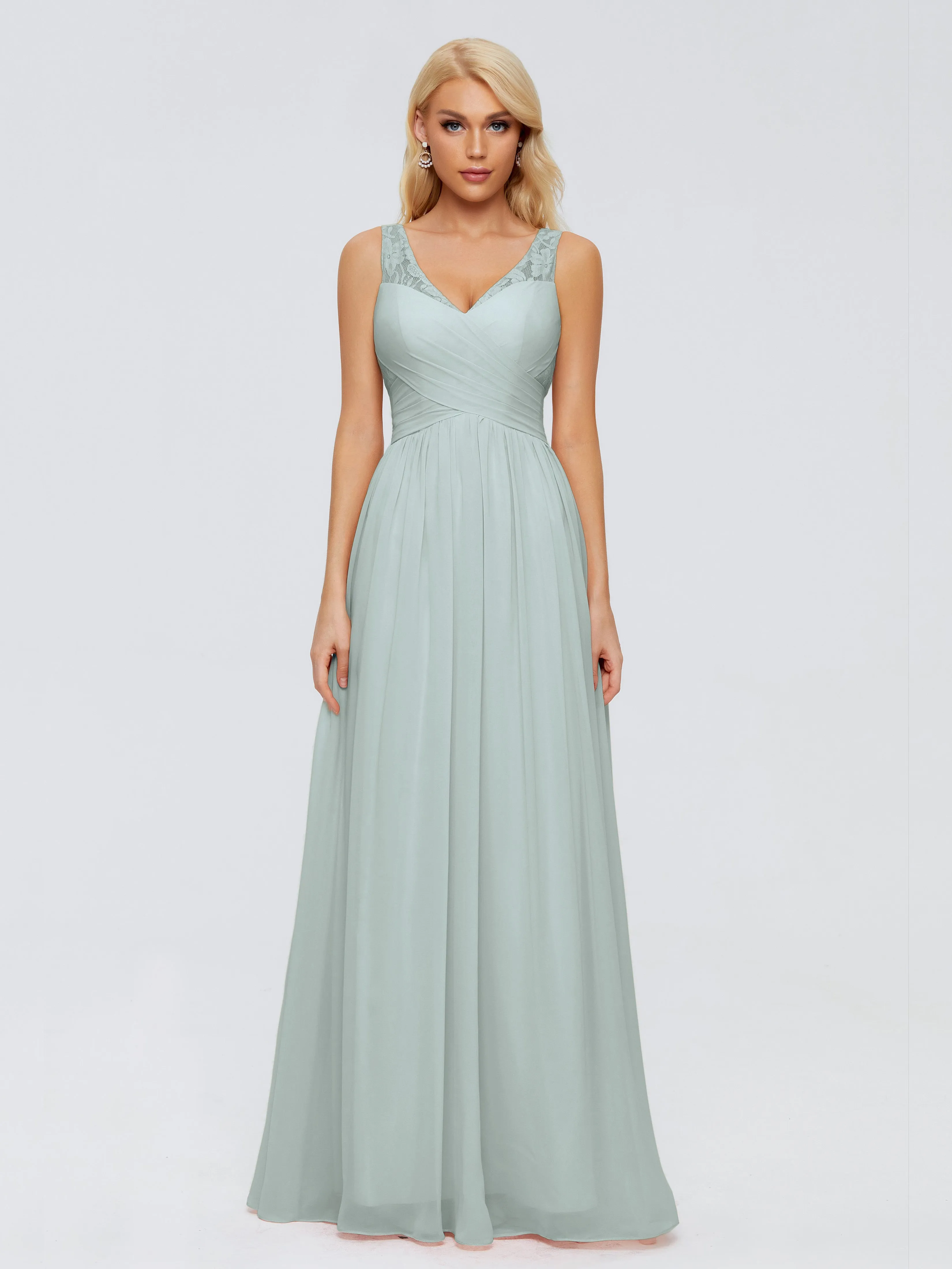 Kayla Gorgeous Straps Lace Chiffon Bridesmaid Dresses