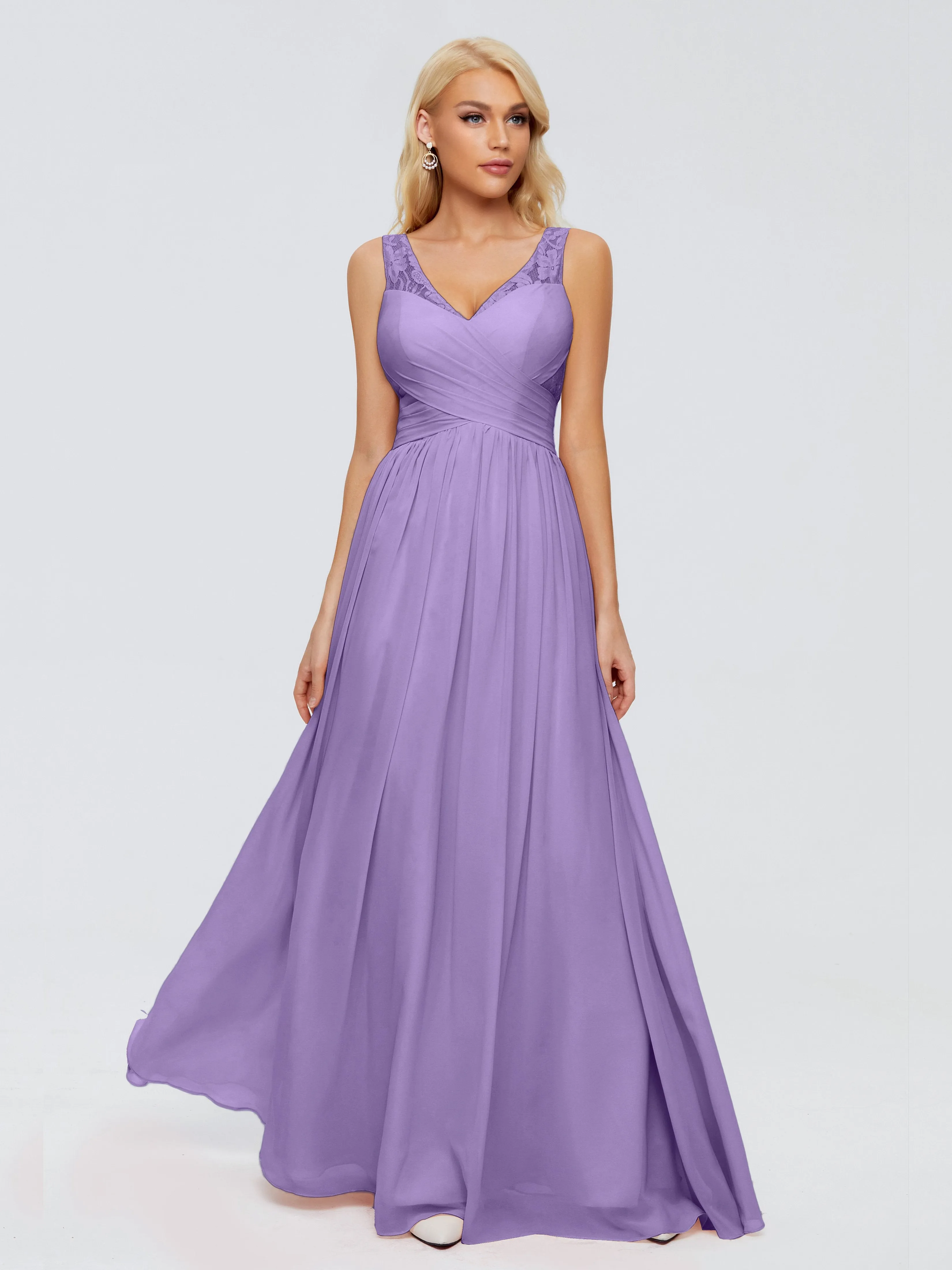 Kayla Gorgeous Straps Lace Chiffon Bridesmaid Dresses