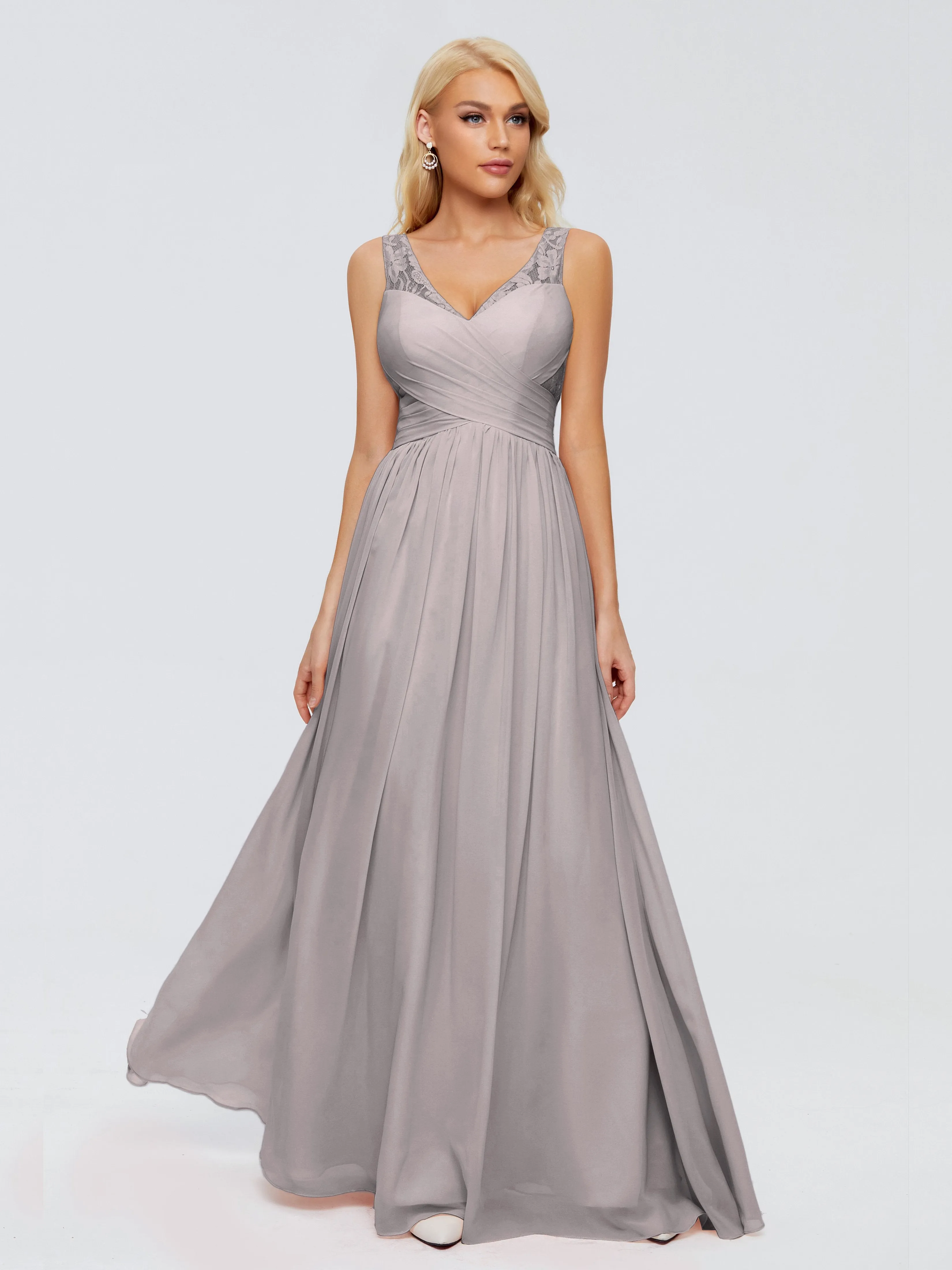 Kayla Gorgeous Straps Lace Chiffon Bridesmaid Dresses