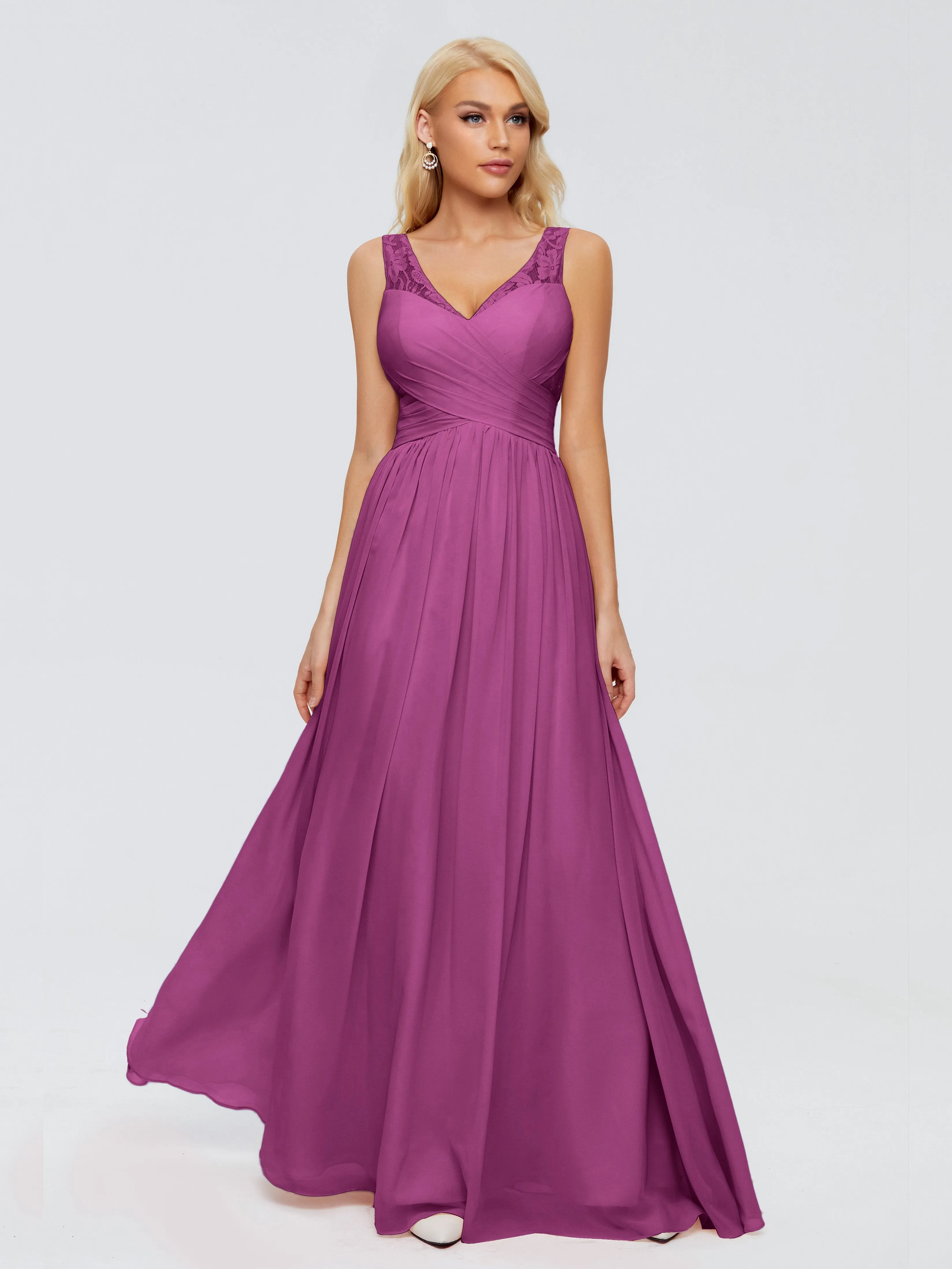 Kayla Gorgeous Straps Lace Chiffon Bridesmaid Dresses