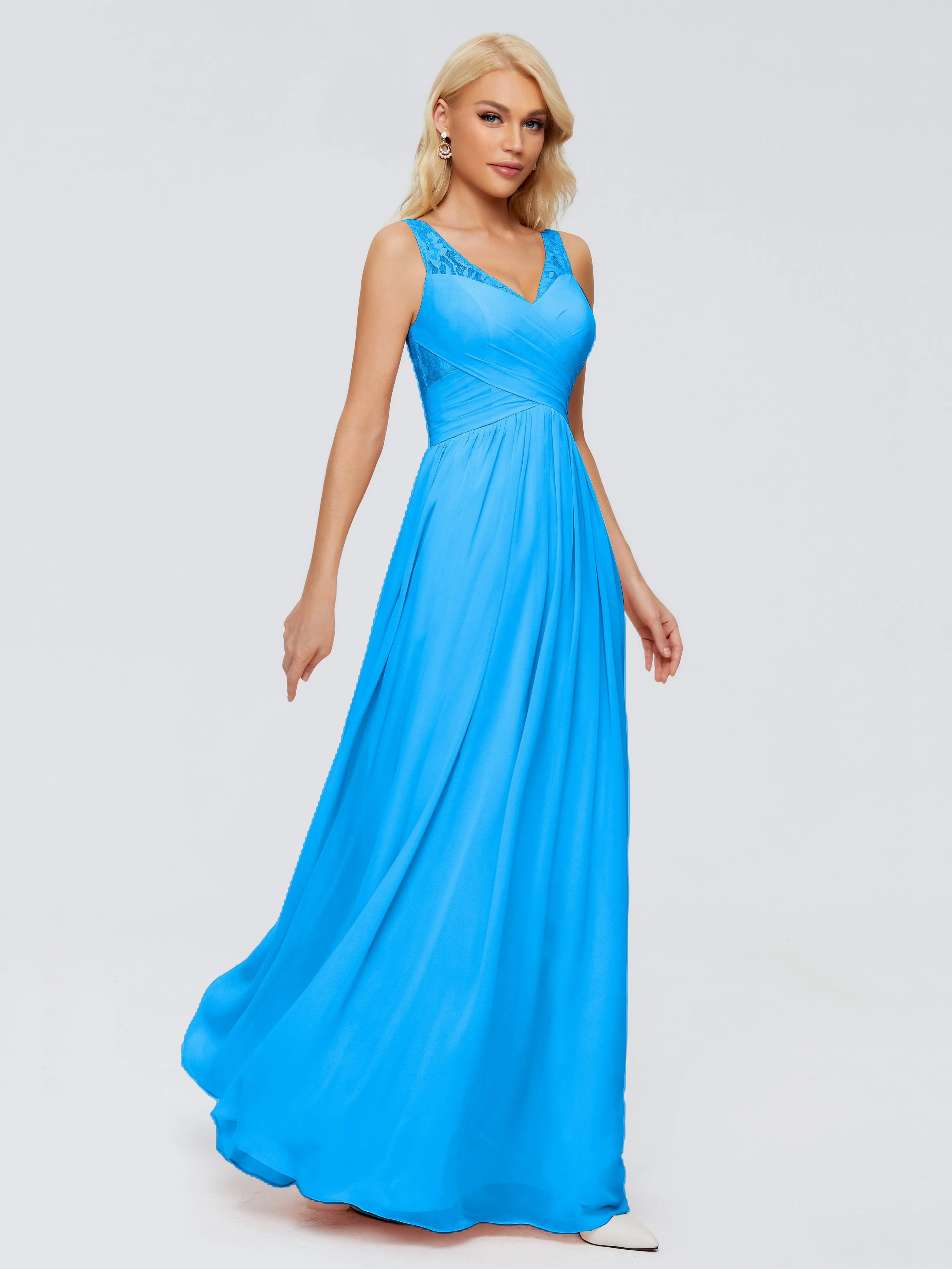 Kayla Gorgeous Straps Lace Chiffon Bridesmaid Dresses