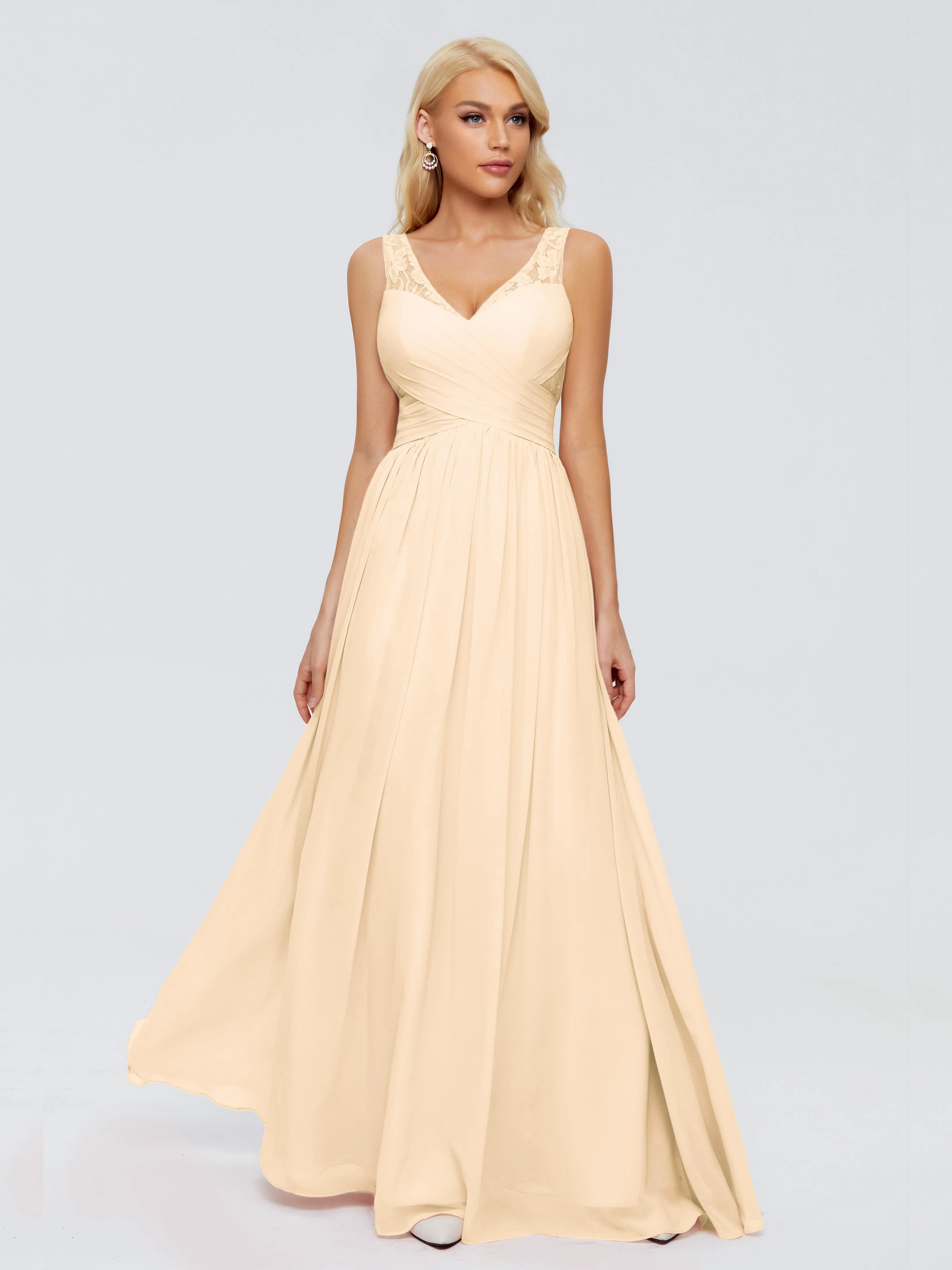 Kayla Gorgeous Straps Lace Chiffon Bridesmaid Dresses