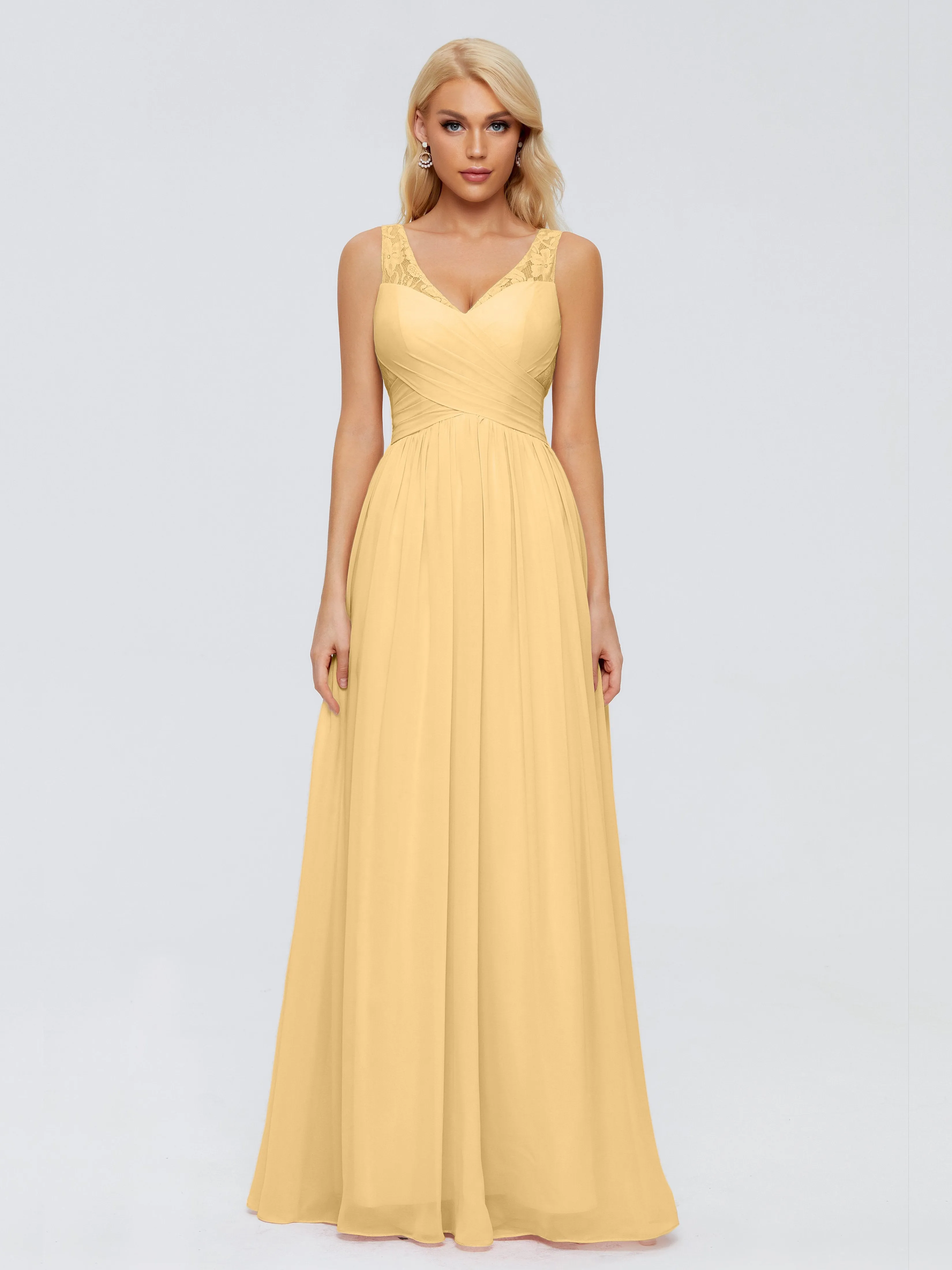 Kayla Gorgeous Straps Lace Chiffon Bridesmaid Dresses