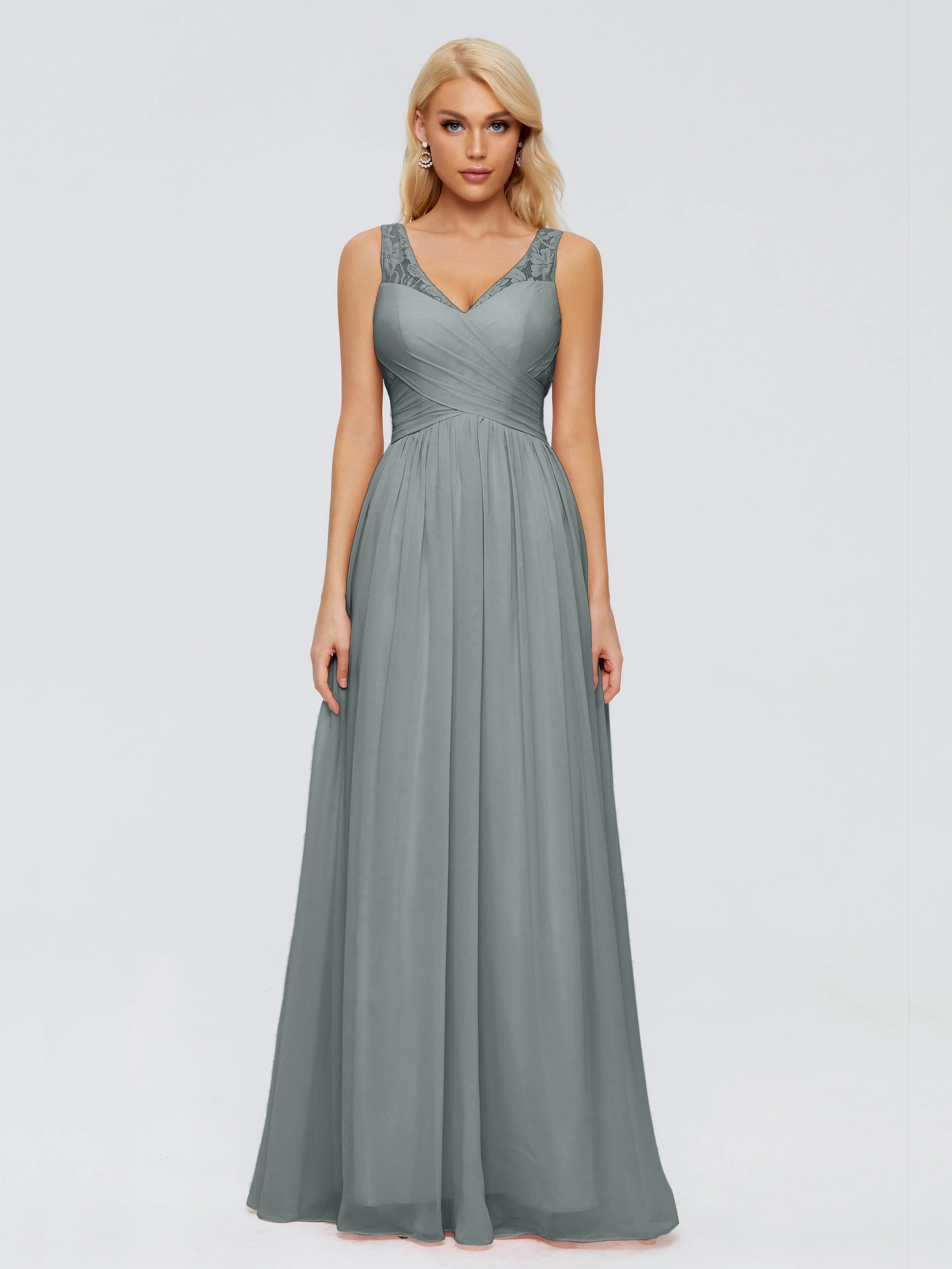 Kayla Gorgeous Straps Lace Chiffon Bridesmaid Dresses