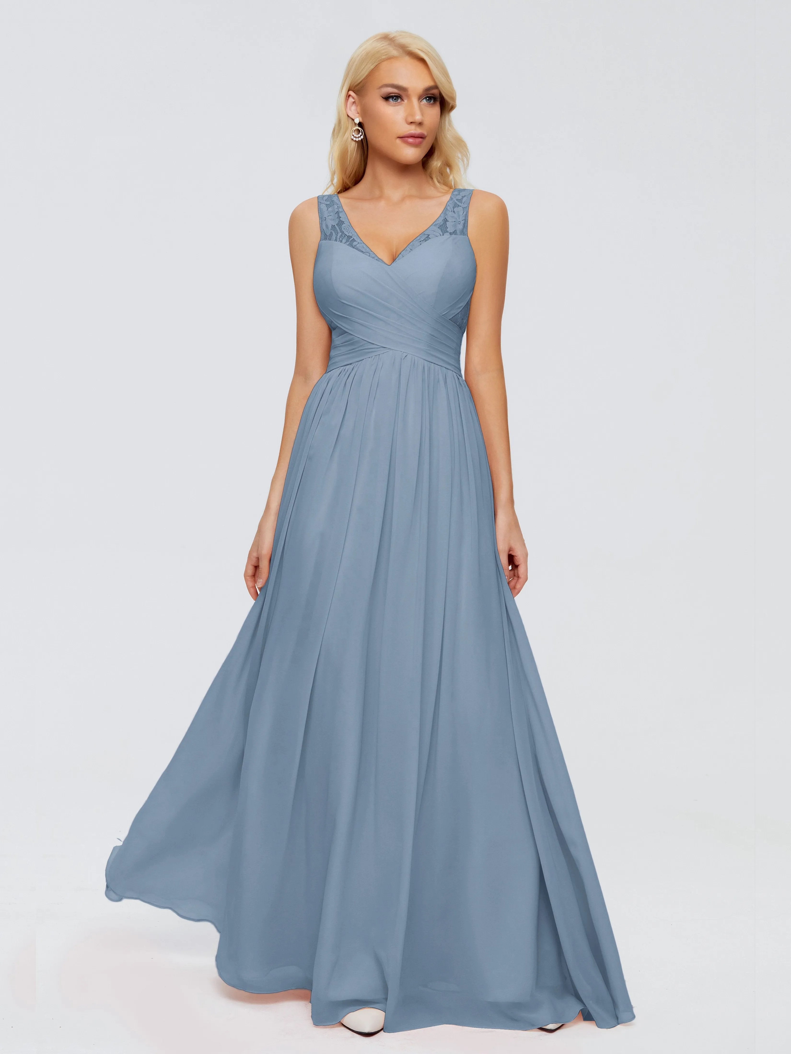 Kayla Gorgeous Straps Lace Chiffon Bridesmaid Dresses