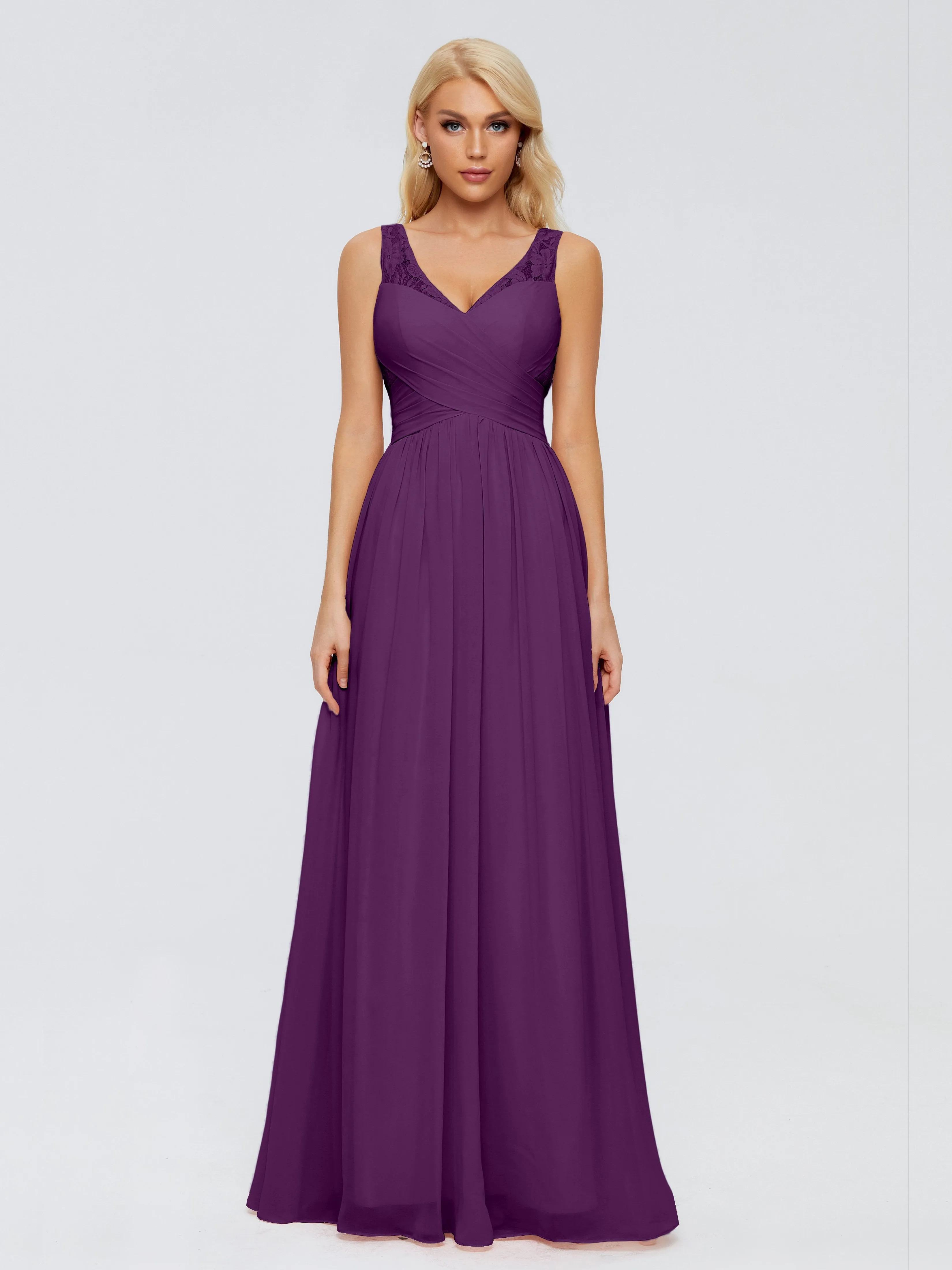 Kayla Gorgeous Straps Lace Chiffon Bridesmaid Dresses