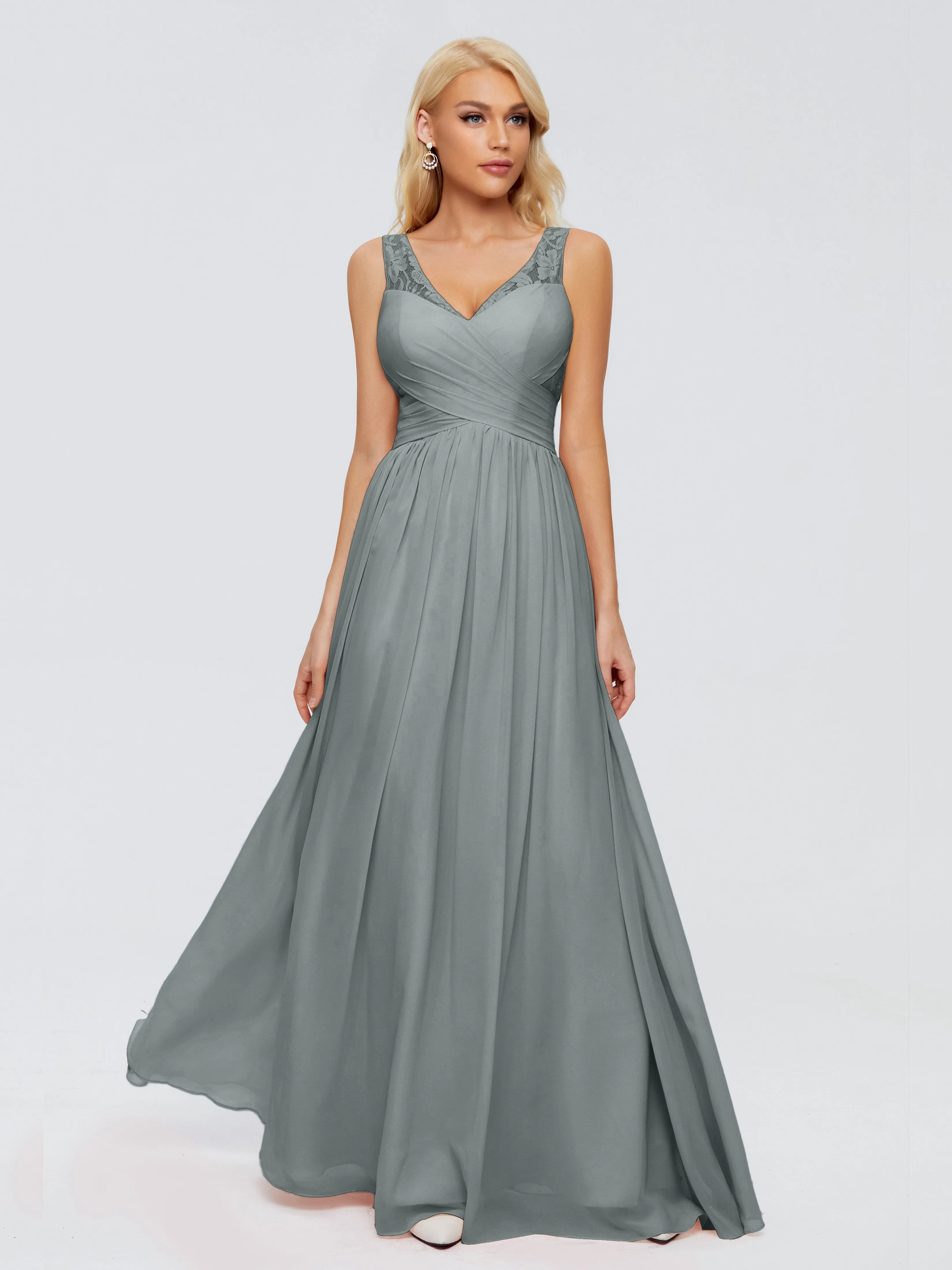 Kayla Gorgeous Straps Lace Chiffon Bridesmaid Dresses