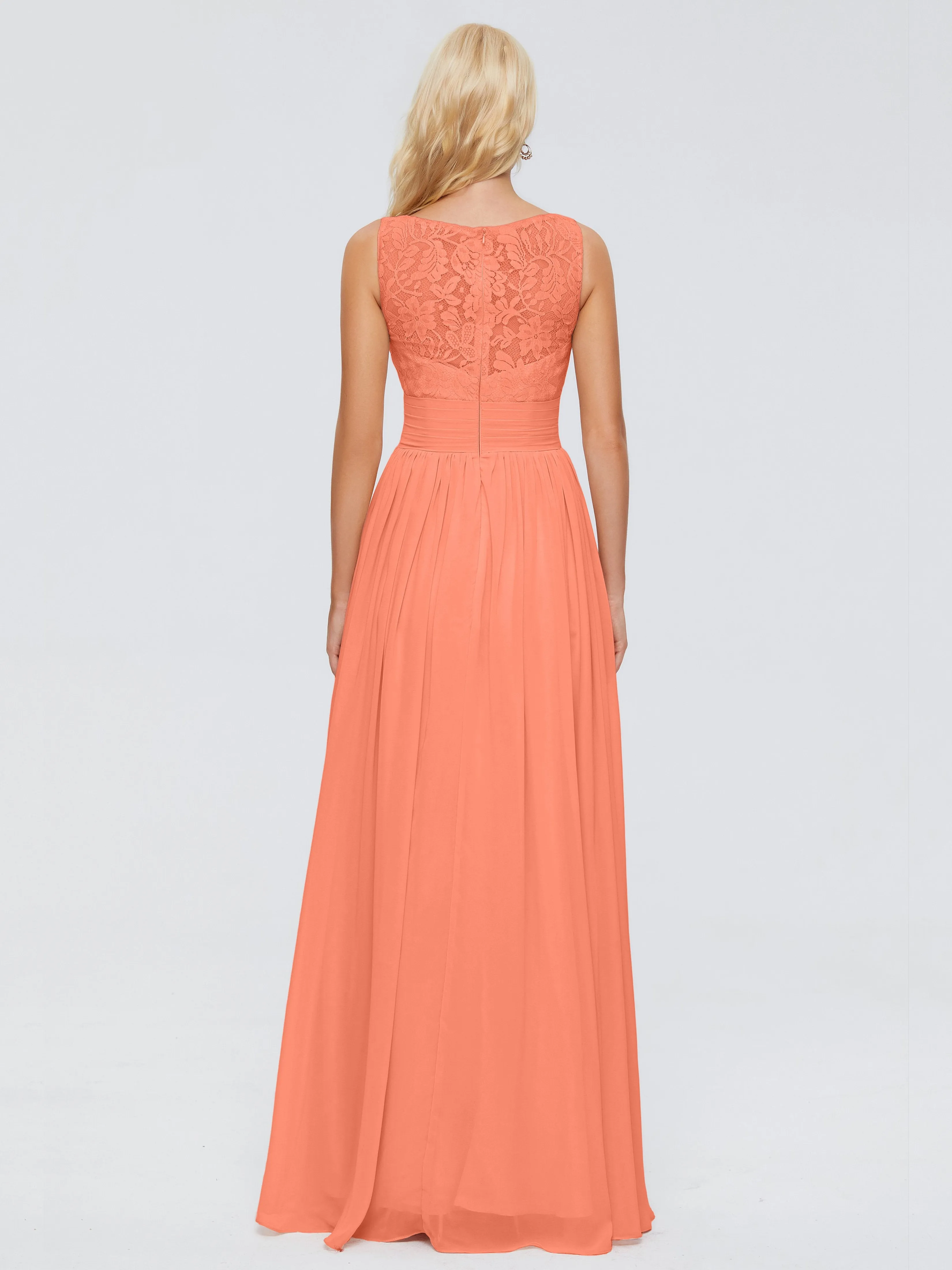 Kayla Gorgeous Straps Lace Chiffon Bridesmaid Dresses