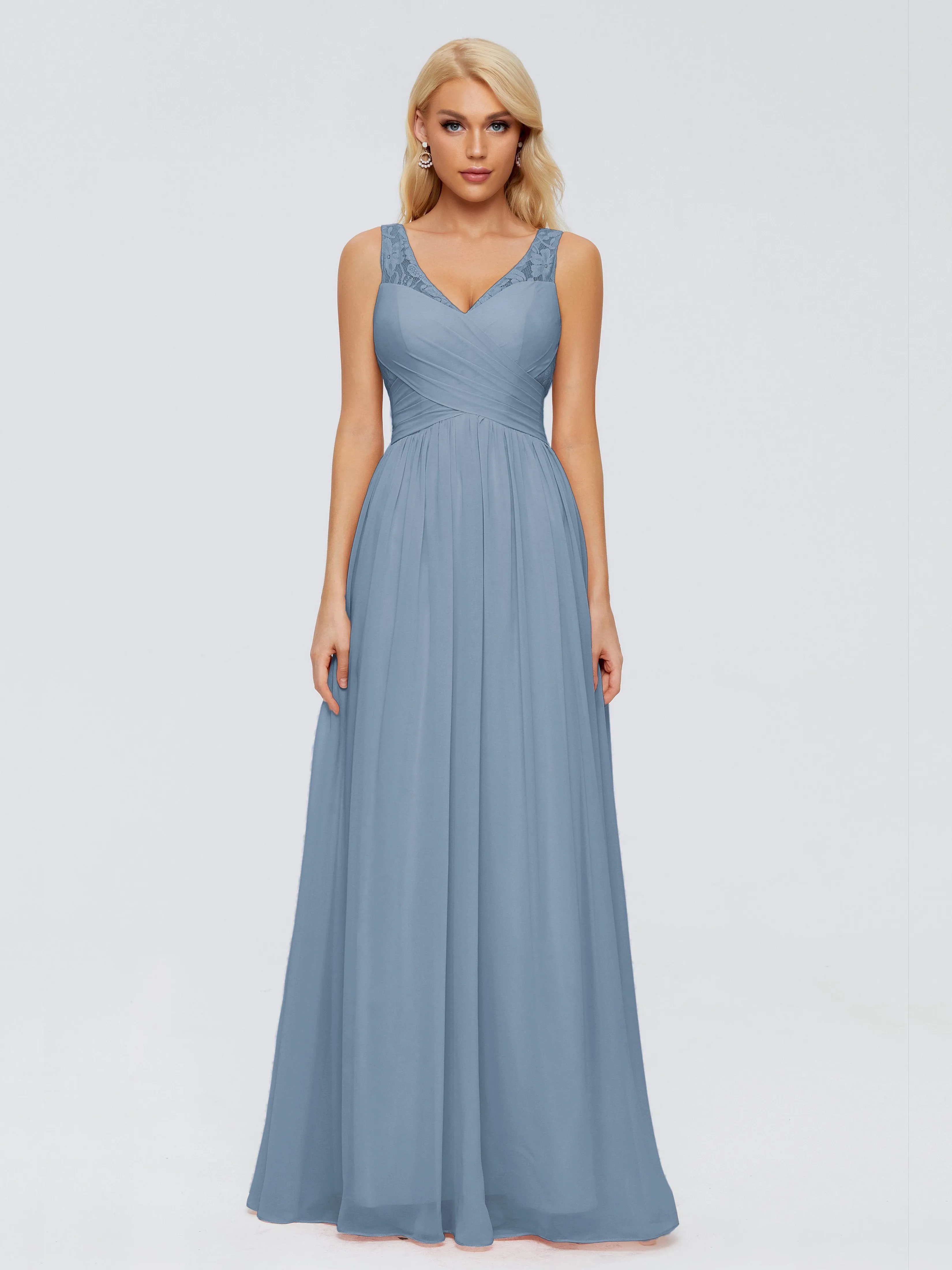 Kayla Gorgeous Straps Lace Chiffon Bridesmaid Dresses