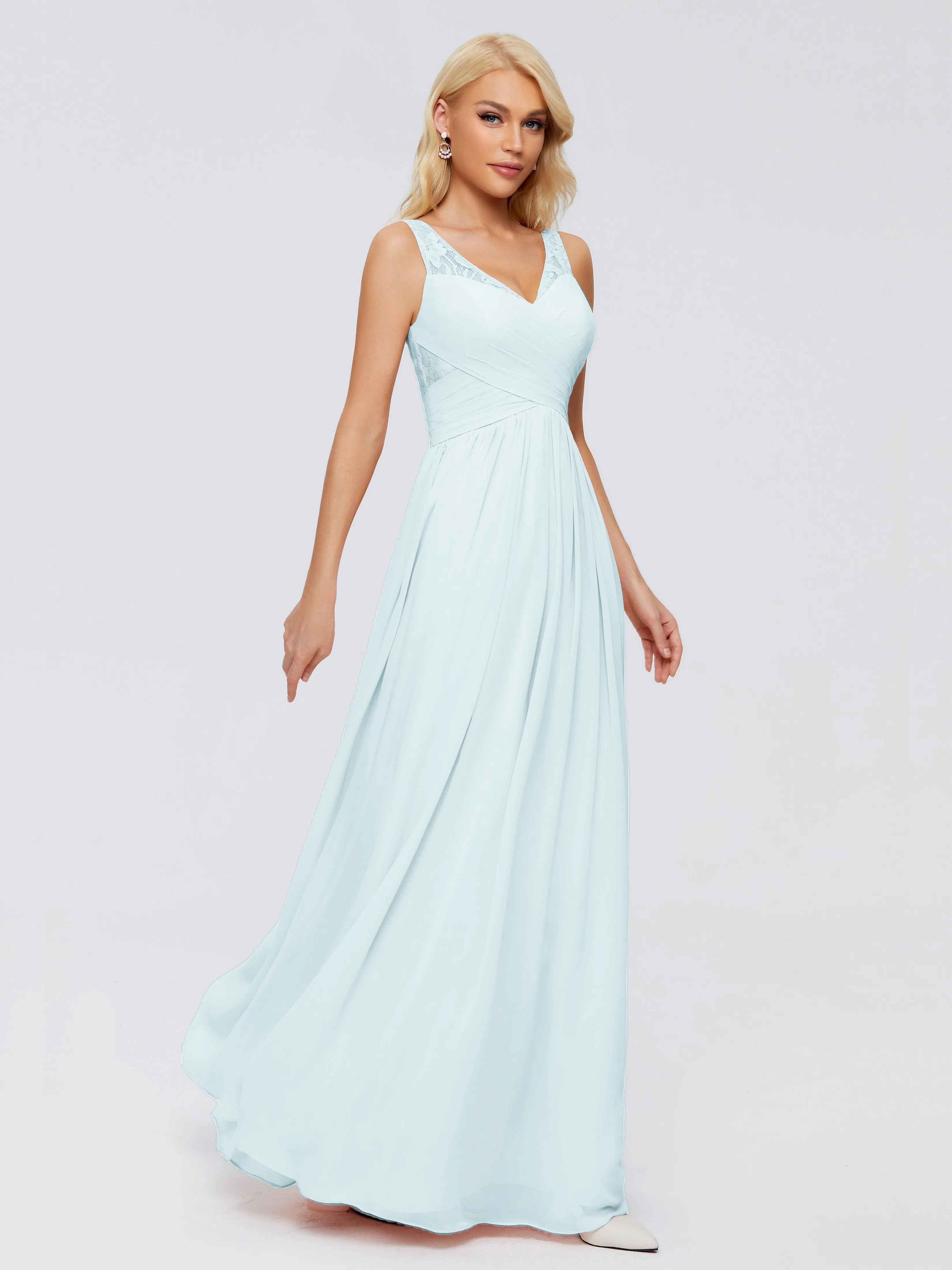 Kayla Gorgeous Straps Lace Chiffon Bridesmaid Dresses