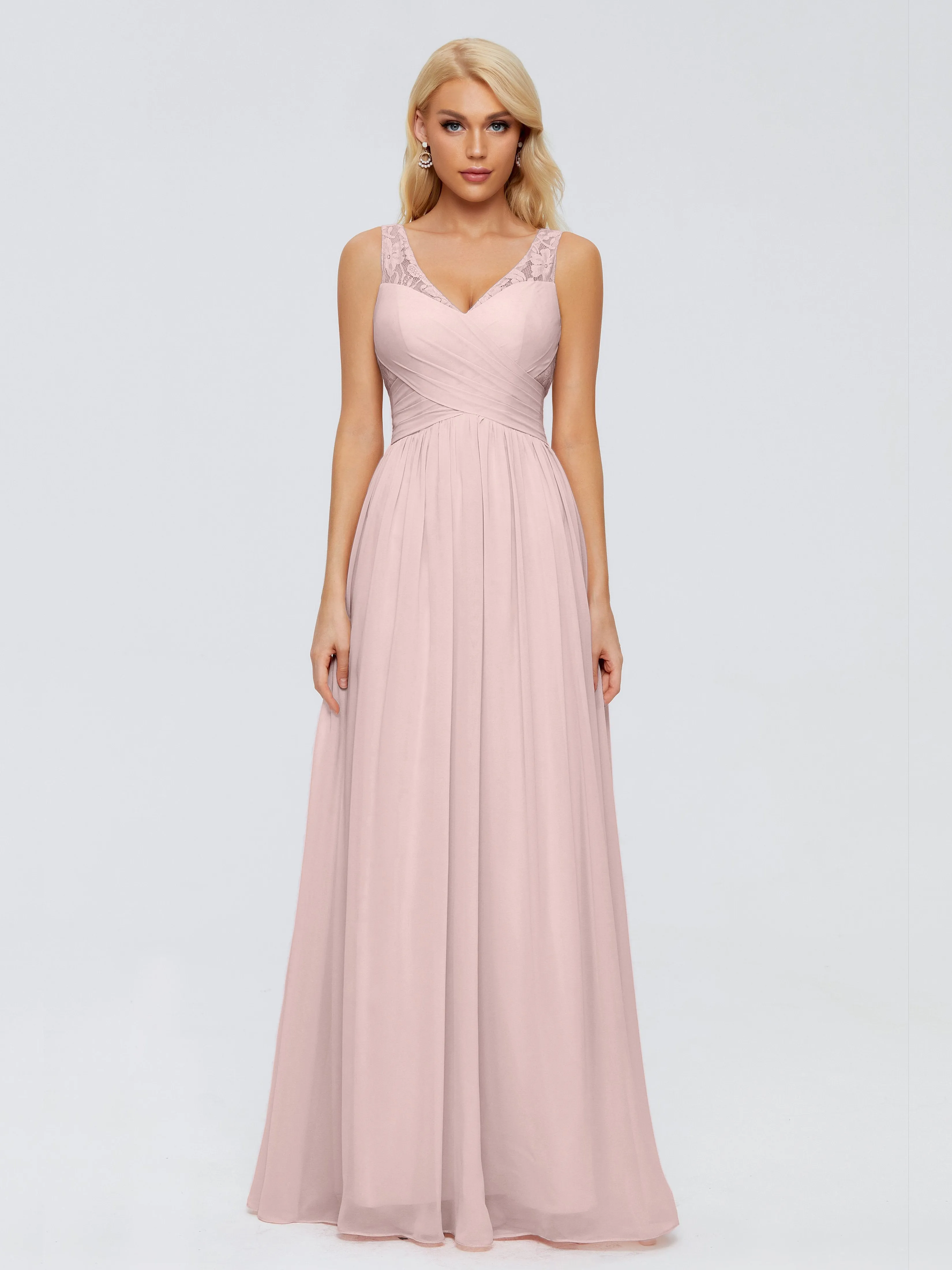 Kayla Gorgeous Straps Lace Chiffon Bridesmaid Dresses