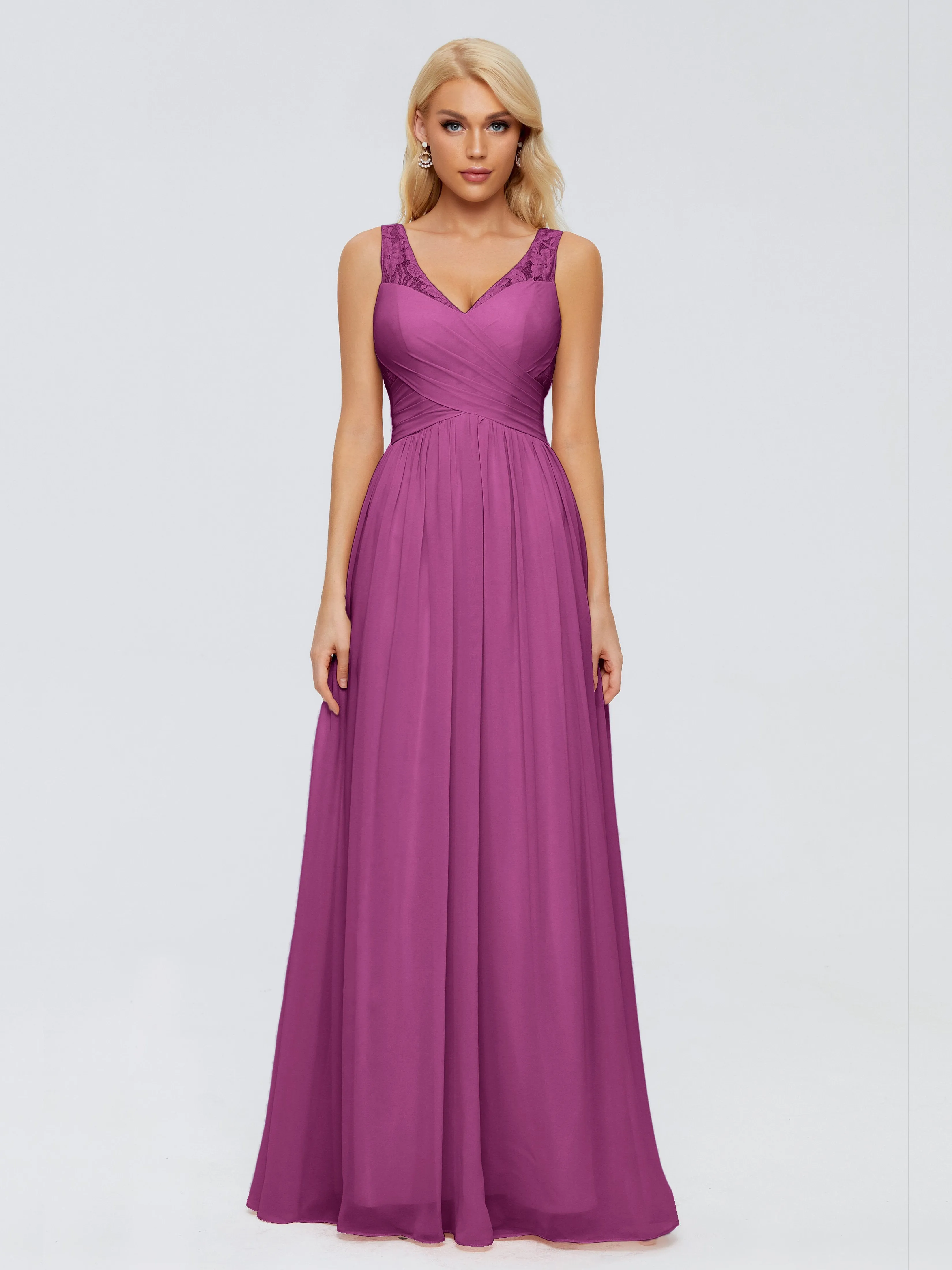 Kayla Gorgeous Straps Lace Chiffon Bridesmaid Dresses