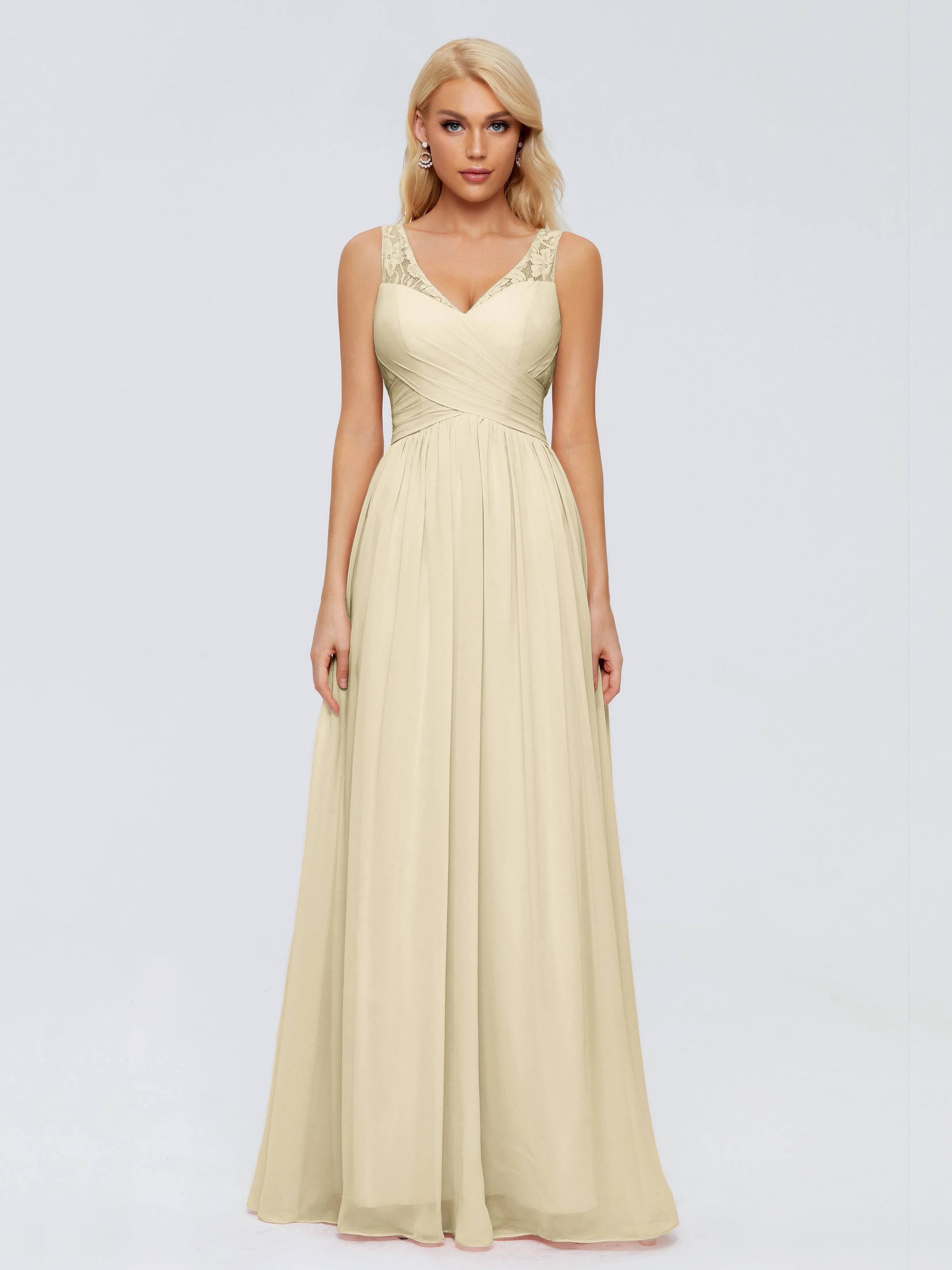 Kayla Gorgeous Straps Lace Chiffon Bridesmaid Dresses