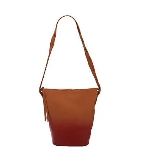 Kelsi Dagger Avery Dip-Dyed Long Shoulder Bucket Bag Camel/Poppy