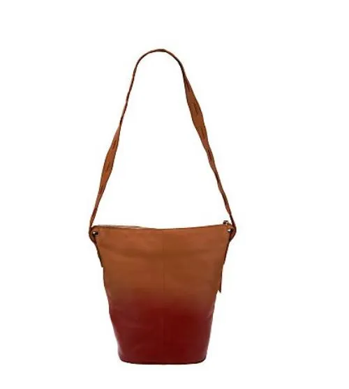 Kelsi Dagger Avery Dip-Dyed Long Shoulder Bucket Bag Camel/Poppy