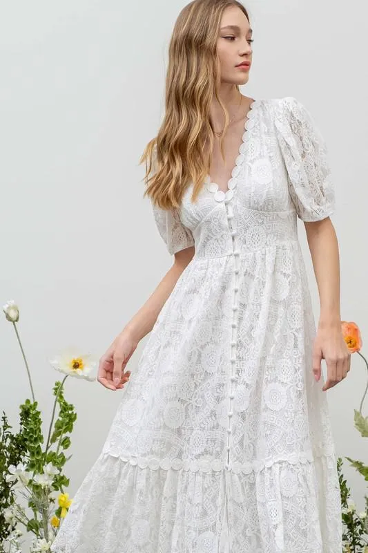 Lace Button Dress