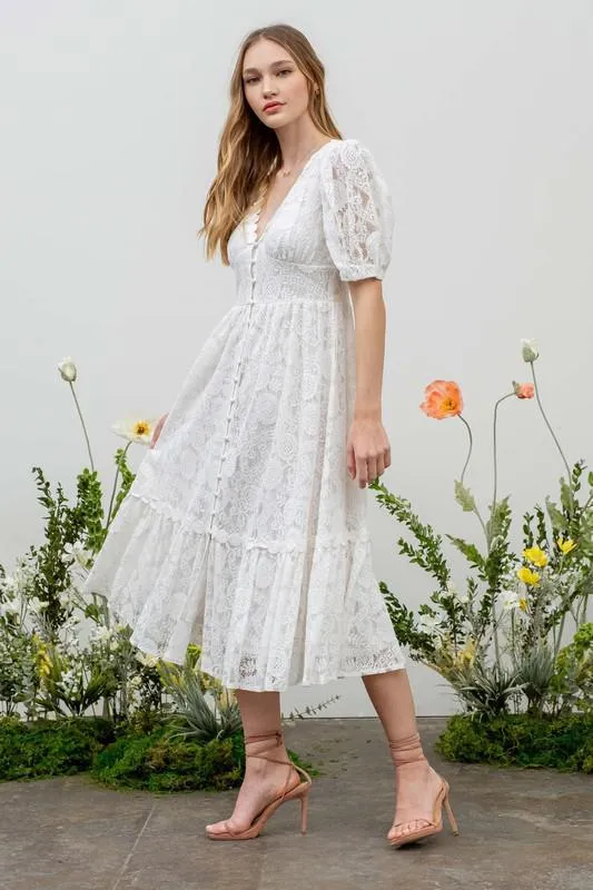 Lace Button Dress