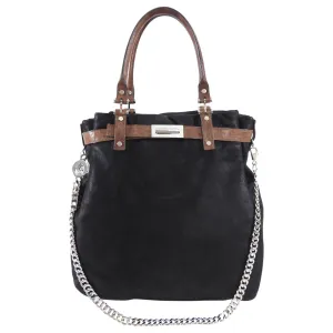 Lanvin Black Leather Two-Way Chain Strap Bag