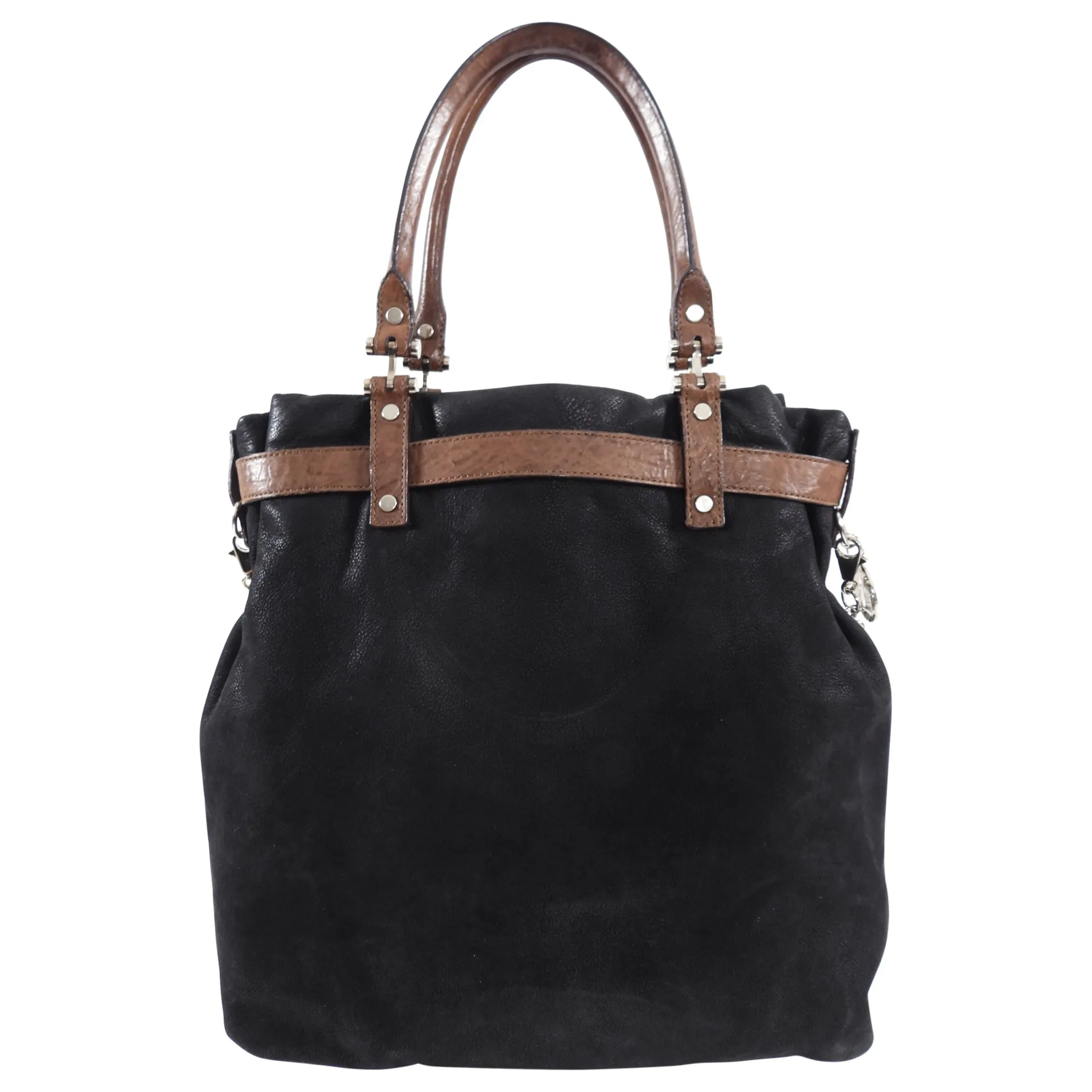 Lanvin Black Leather Two-Way Chain Strap Bag