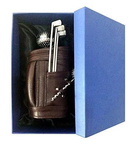 Lavanaya Silver Exclusive Golf Bar Set with Leatherette Bag & Beautiful Box (Metalic)