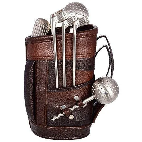 Lavanaya Silver Exclusive Golf Bar Set with Leatherette Bag & Beautiful Box (Metalic)