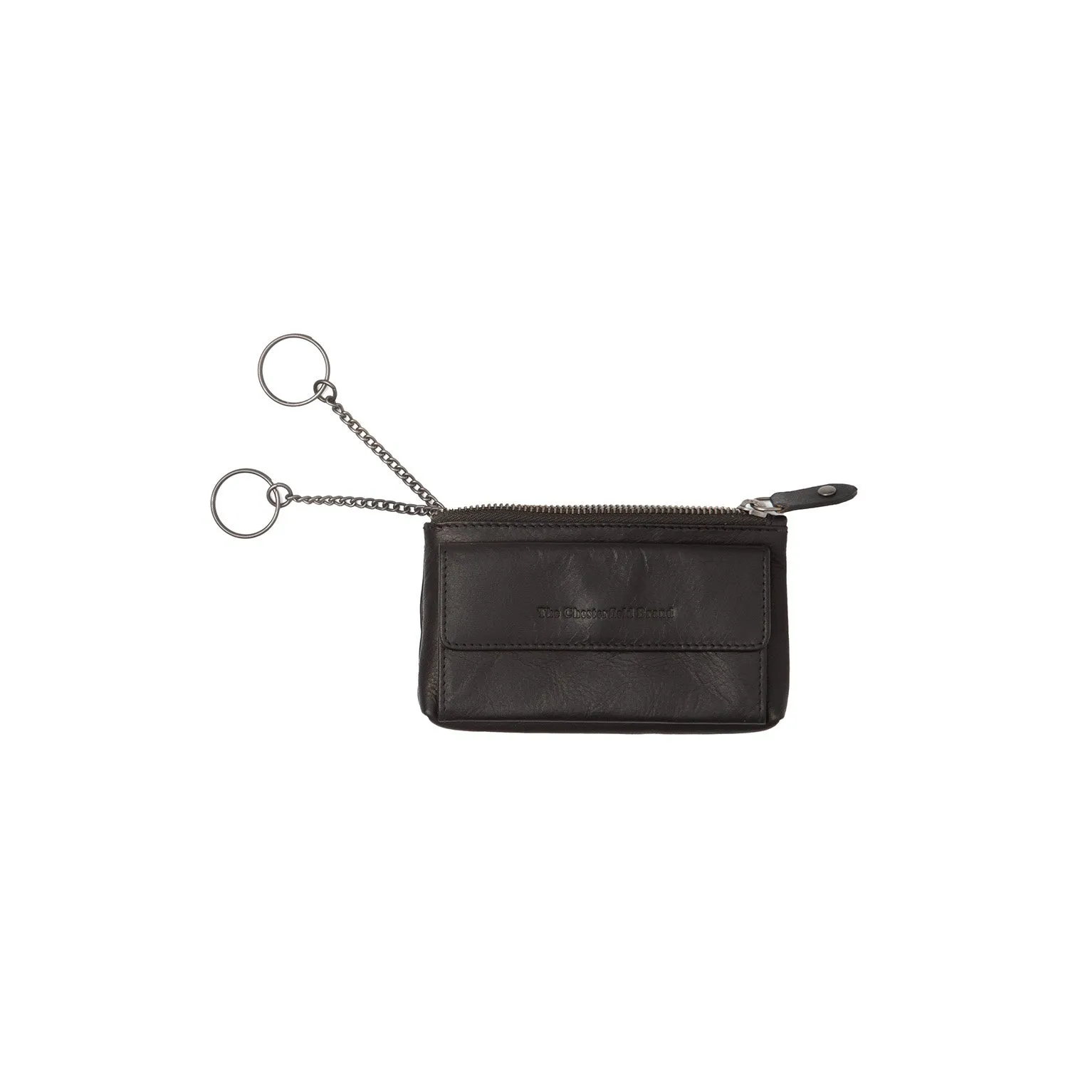 Leather Key Pouch Black Violette