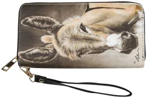 Lila Donkey Head Wallet with Wristlet