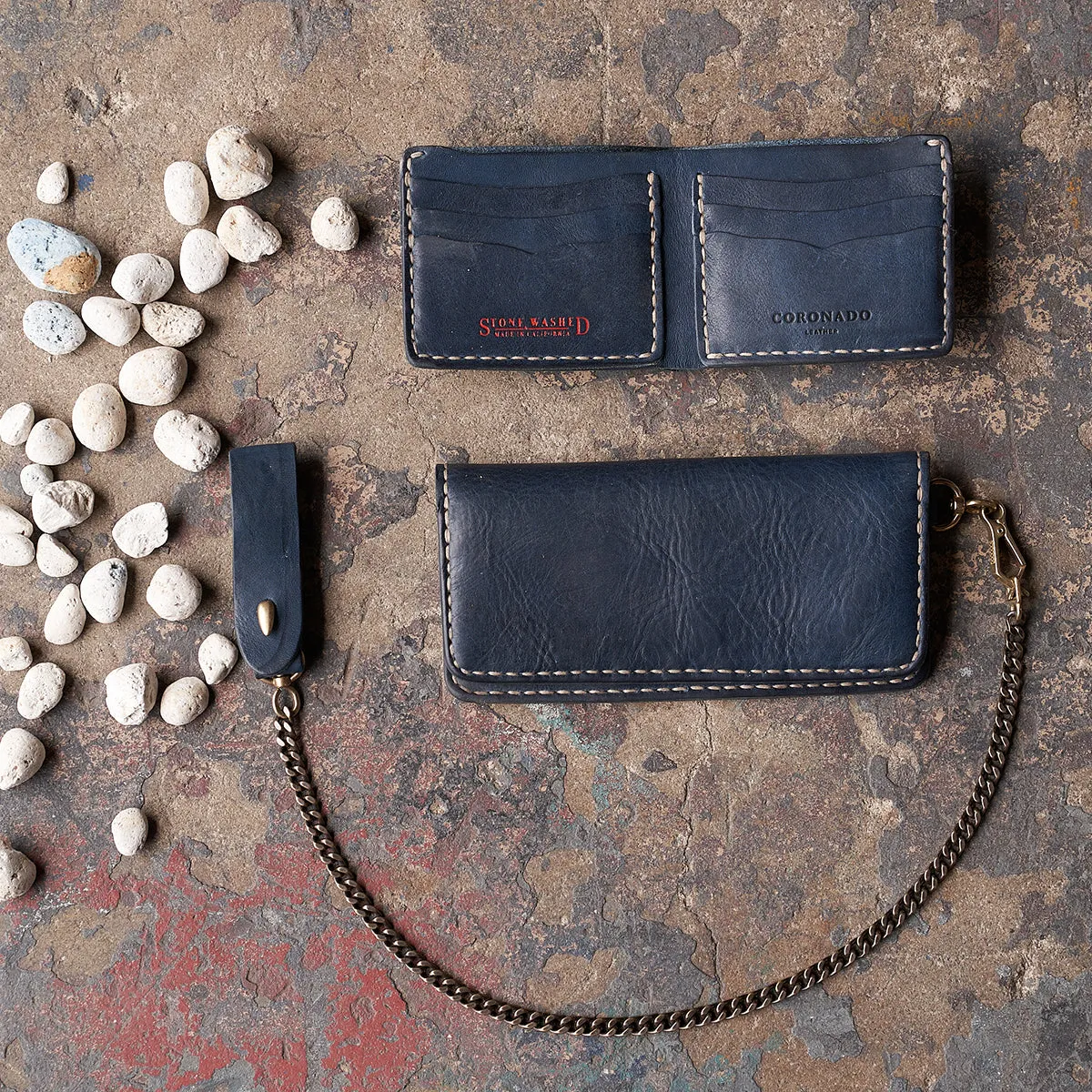 Long Vintage Stone-Washed Wallet | Indigo