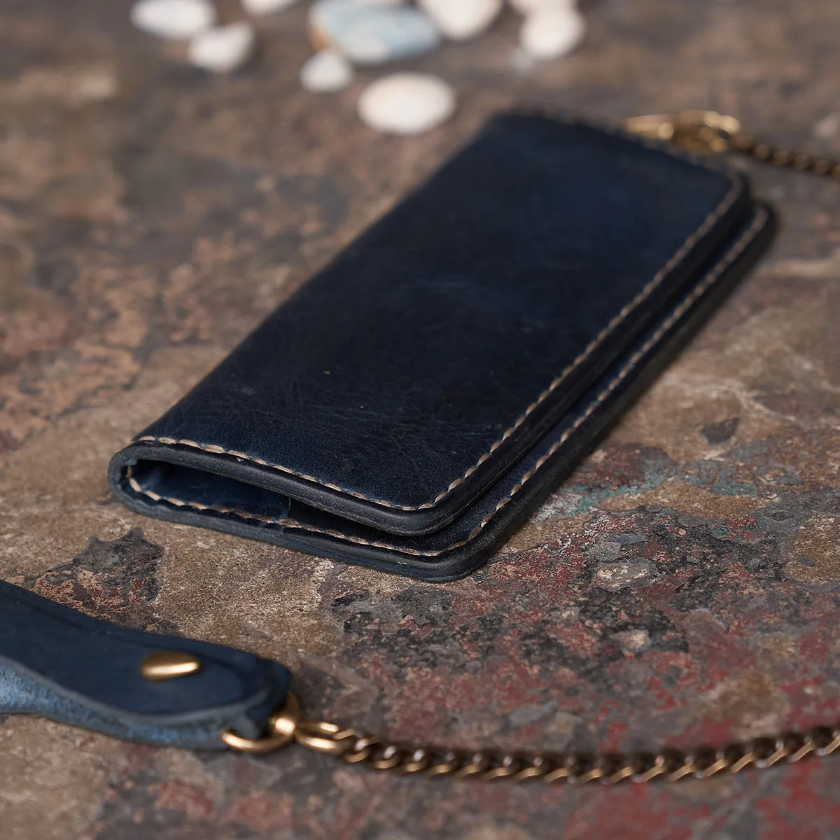 Long Vintage Stone-Washed Wallet | Indigo