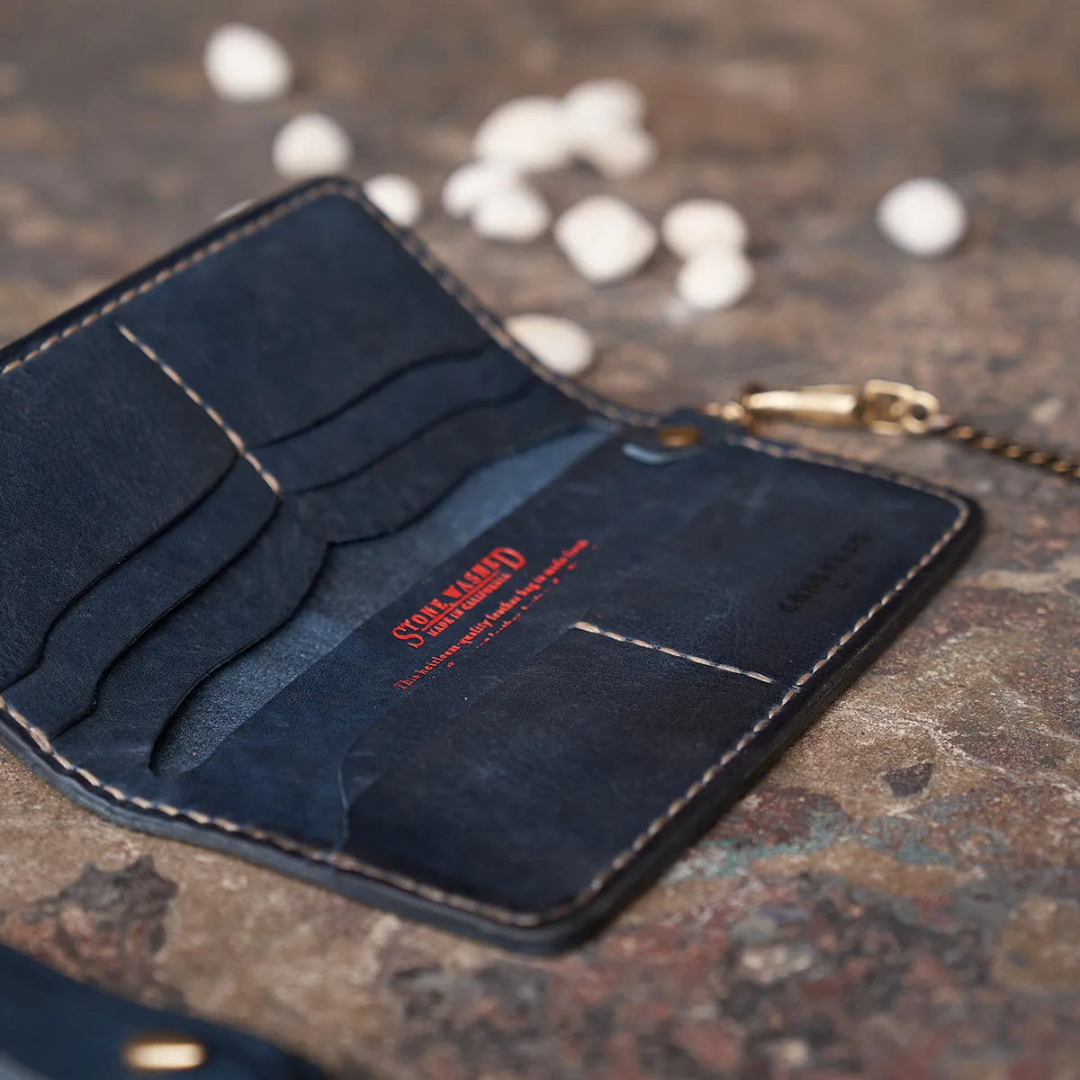 Long Vintage Stone-Washed Wallet | Indigo