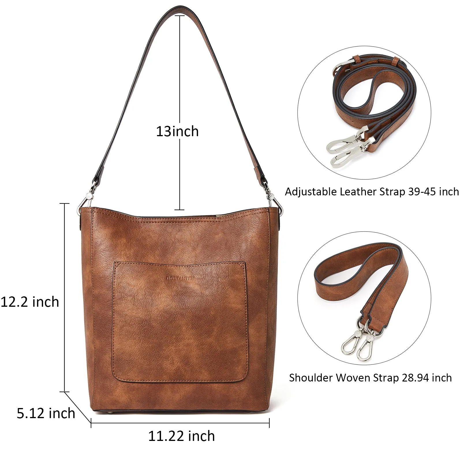 Lotty Genuine Leather Hobo Handbag - Soft & Supple with Adjustable Strap