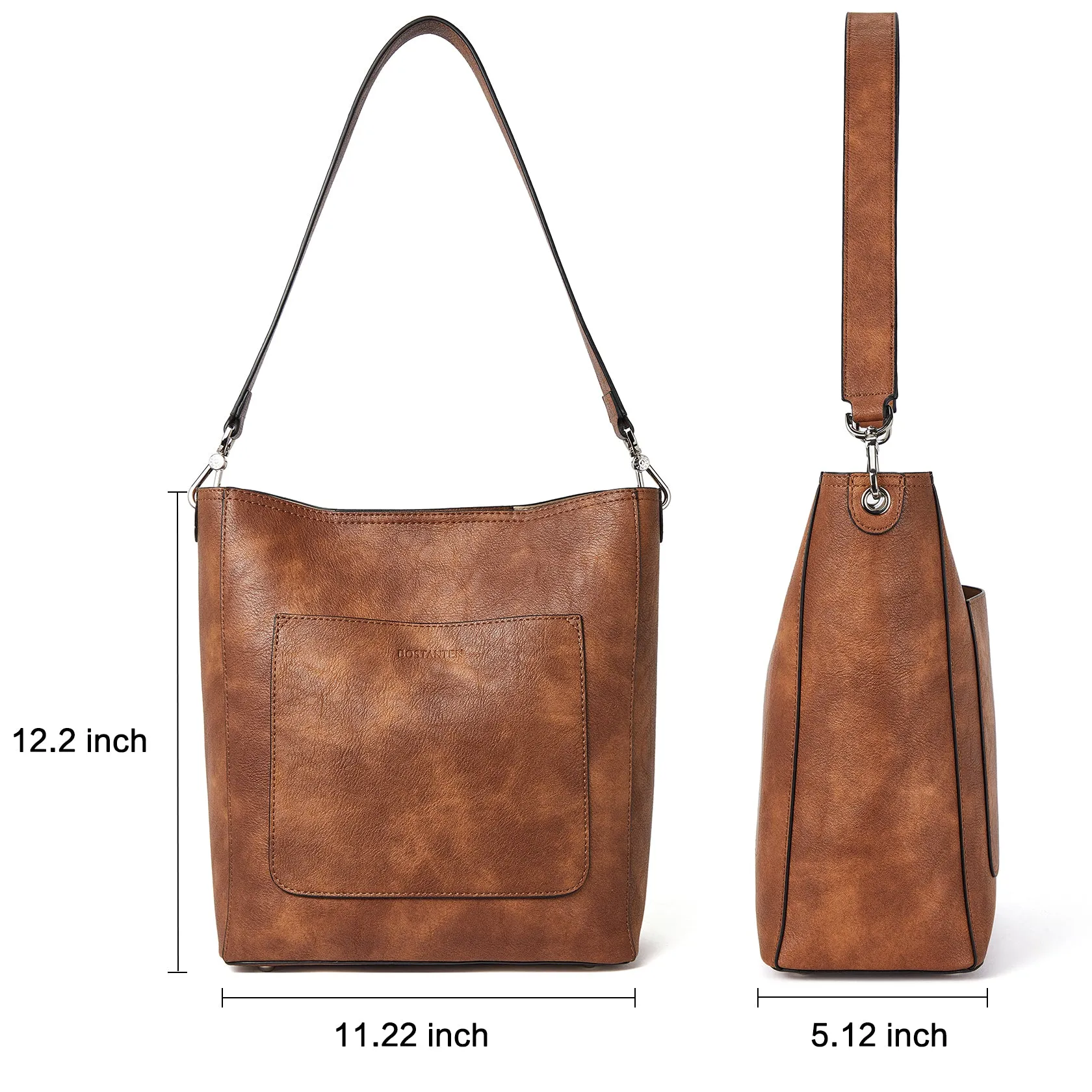 Lotty Genuine Leather Hobo Handbag - Soft & Supple with Adjustable Strap