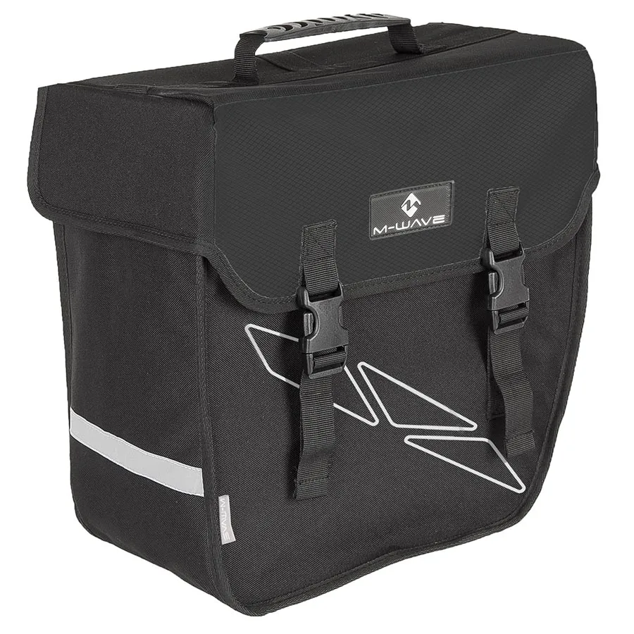 M-Wave Amsterdam 18L Single Pannier Bag - Durable Left-Mounting 18L Bag with Reflective Stripes