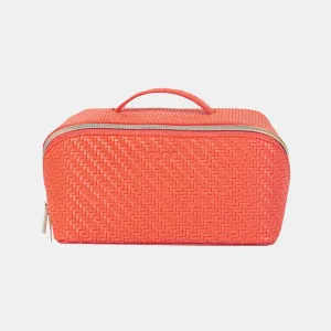 Medium Beauty Bag - Herringbone Tangerine