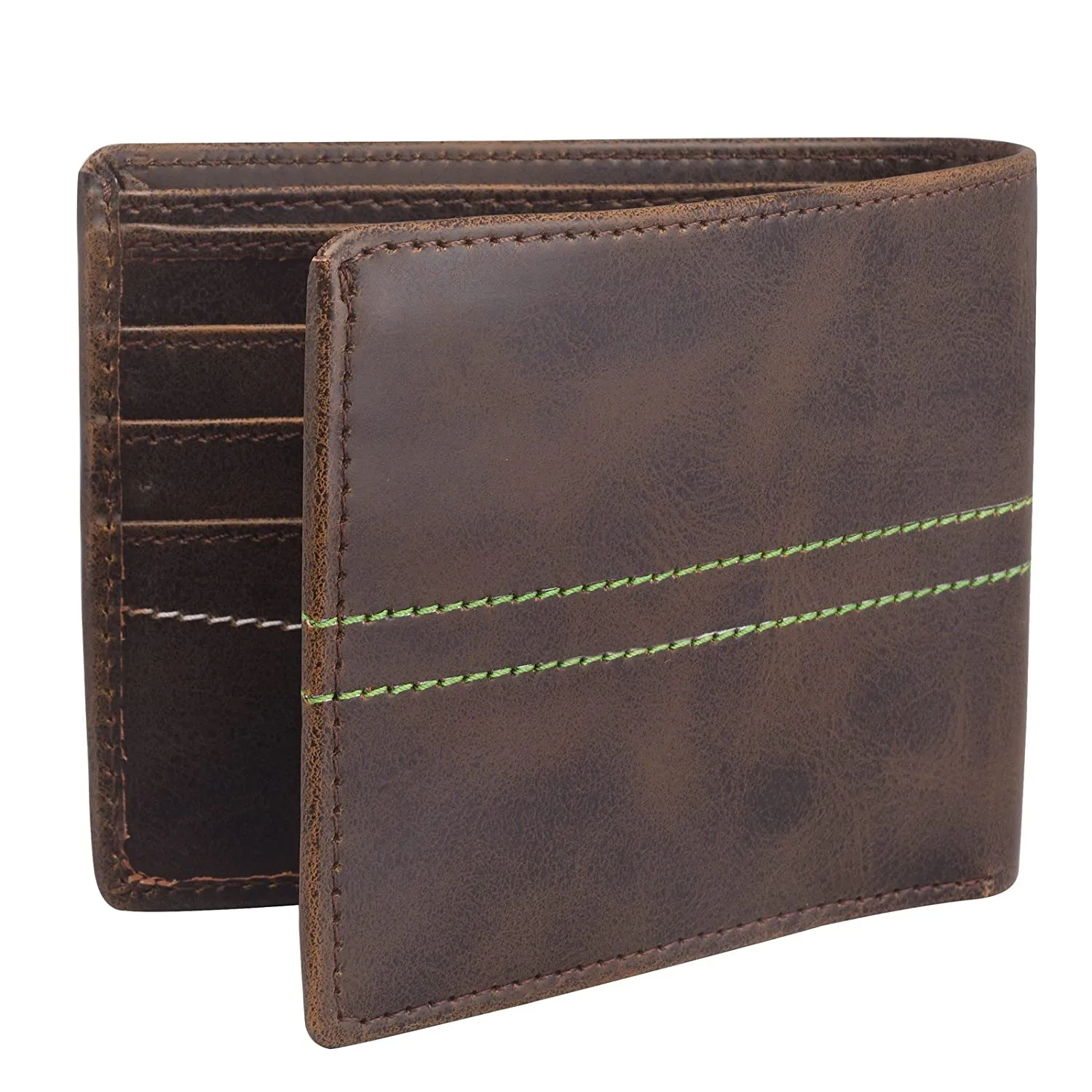 Men Casual Brown Genuine Leather Wallet - Mini  (3 Card Slots)