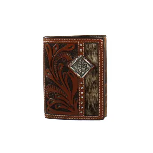 MENS 3D TRIFOLD CALF HAIR WALLET