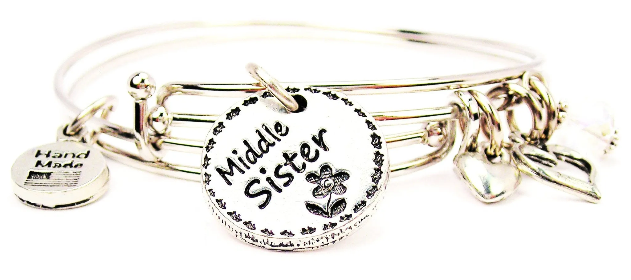 Middle Sister Circle Expandable Bangle Bracelet Set