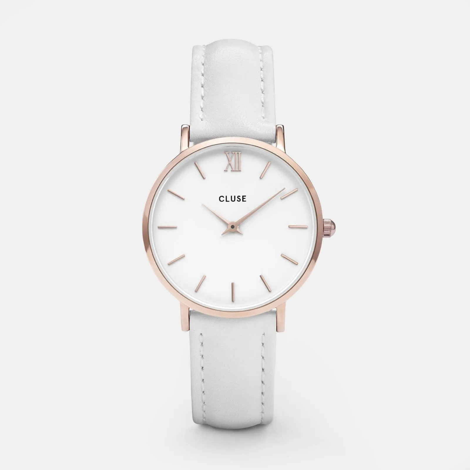 Minuit Leather White, Rose Gold Colour