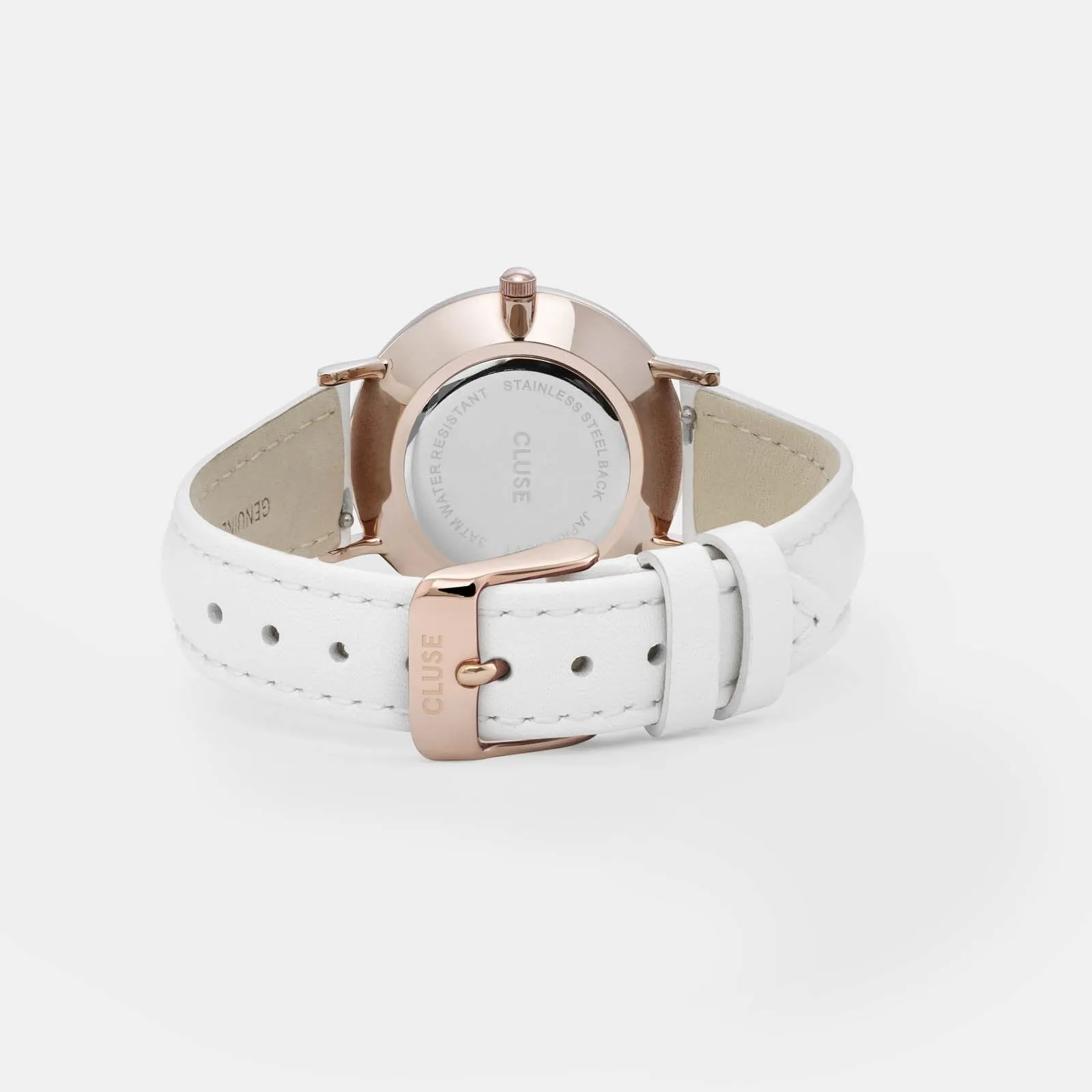 Minuit Leather White, Rose Gold Colour