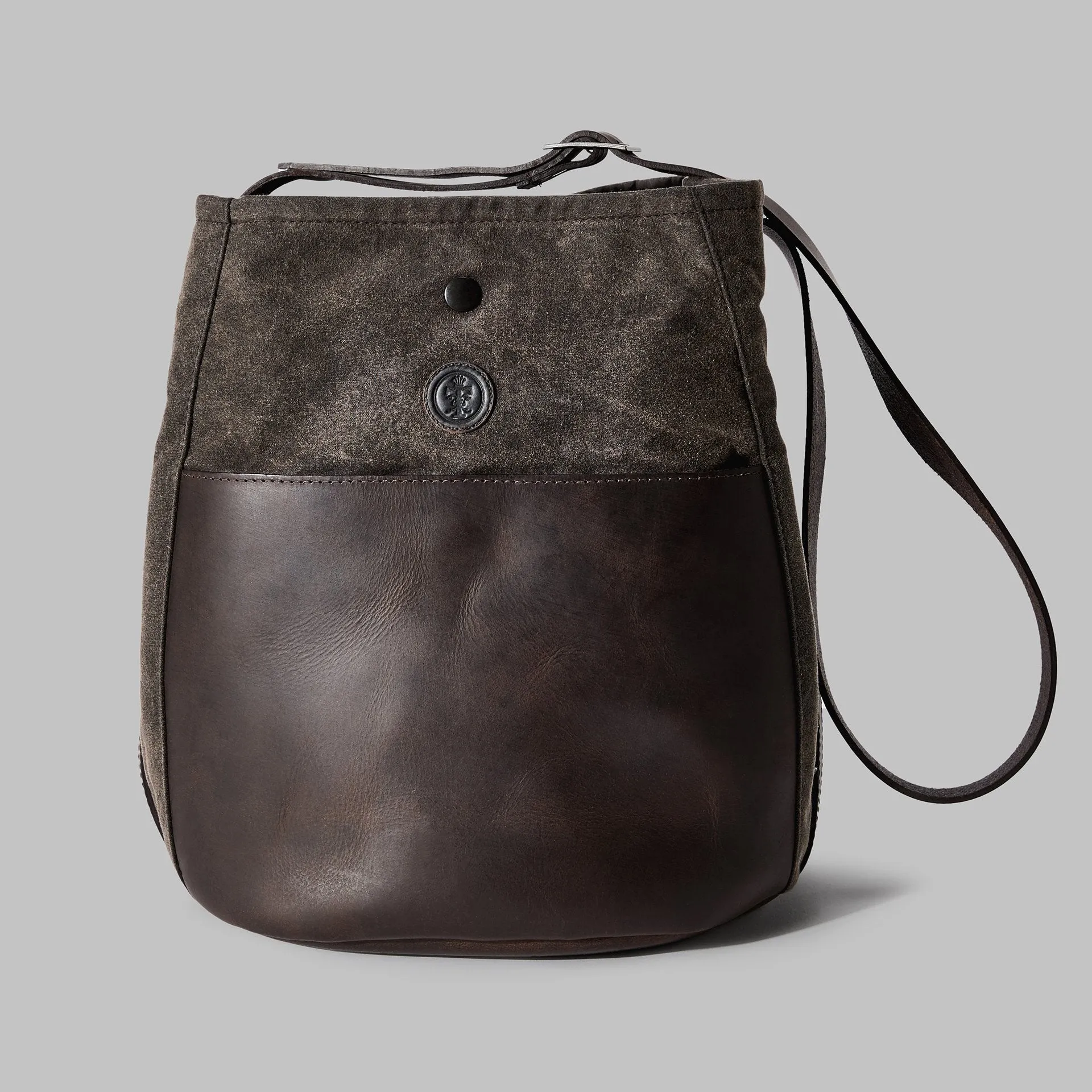 Moseley Brown Waxed Cotton Bucket Bag